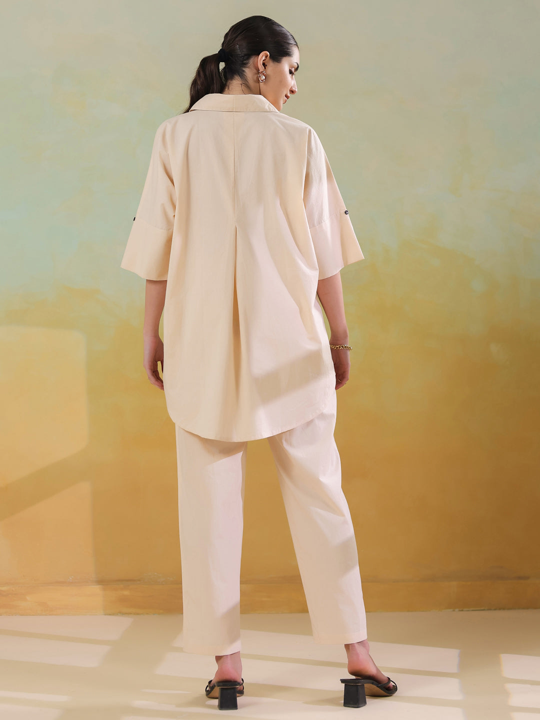 Cream Color Embroidered Co-ords Set for Women
