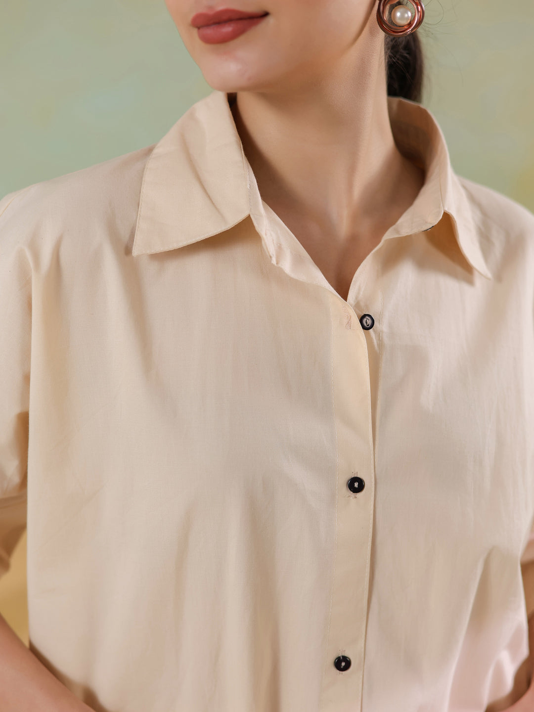 Cream Color Embroidered Co-ords Set for Women