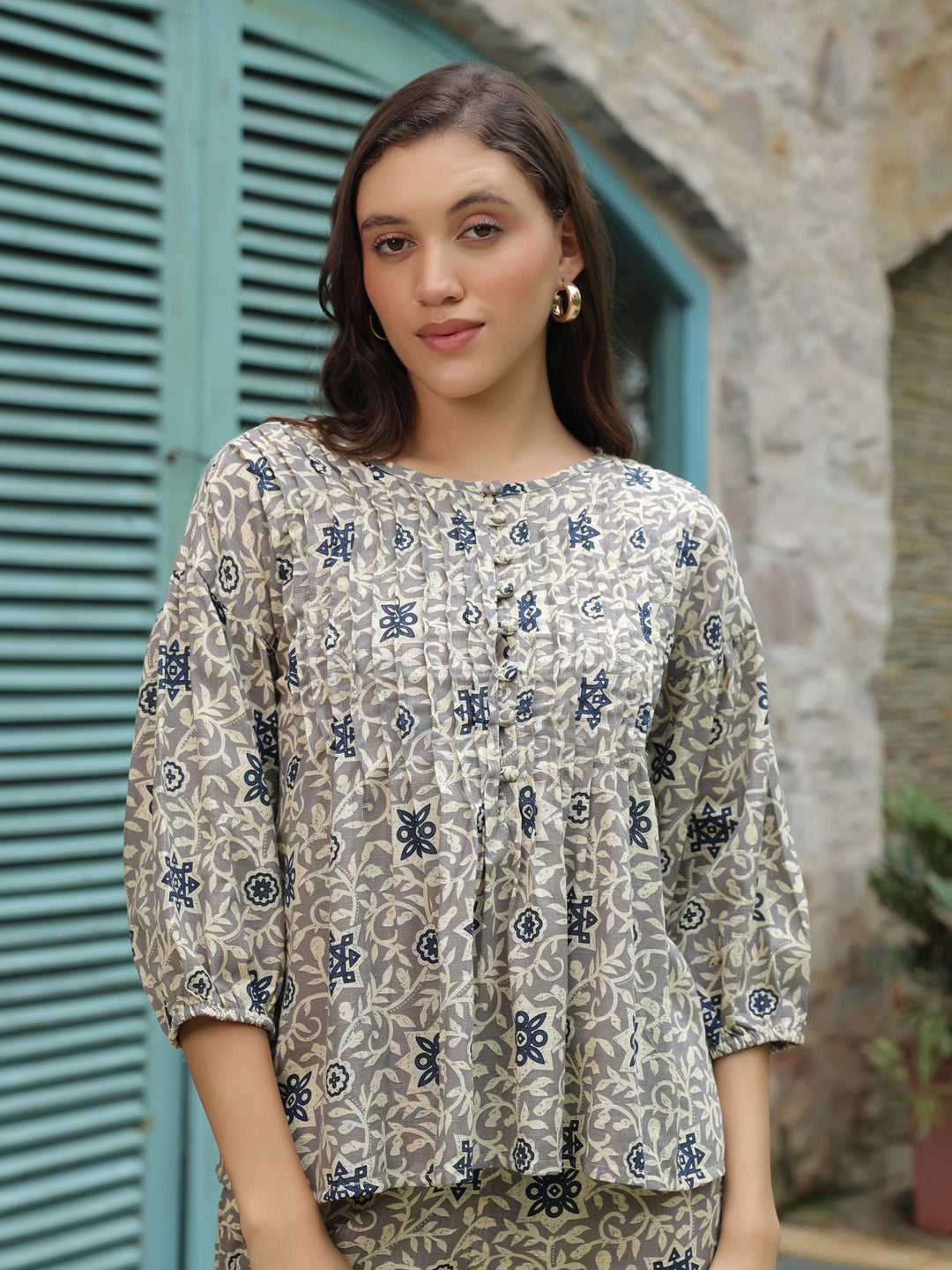 Floral Printed Cotton Co-ords Set