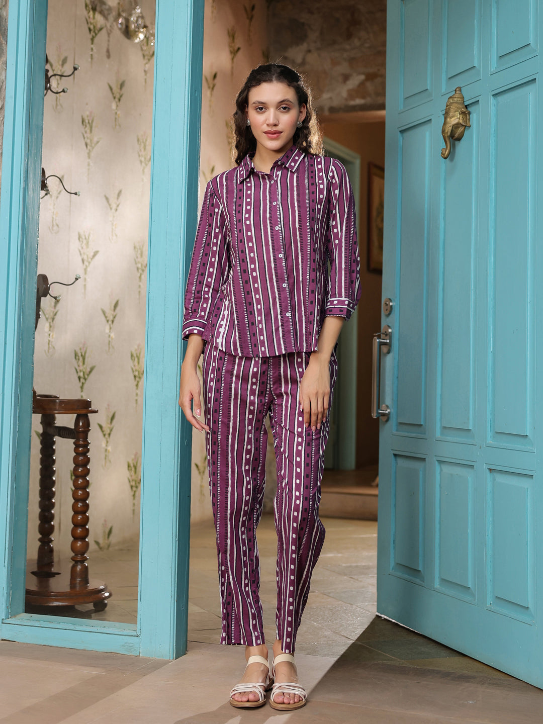 Cotton Printed Night Suit Set for Women - SanskrutiHomes