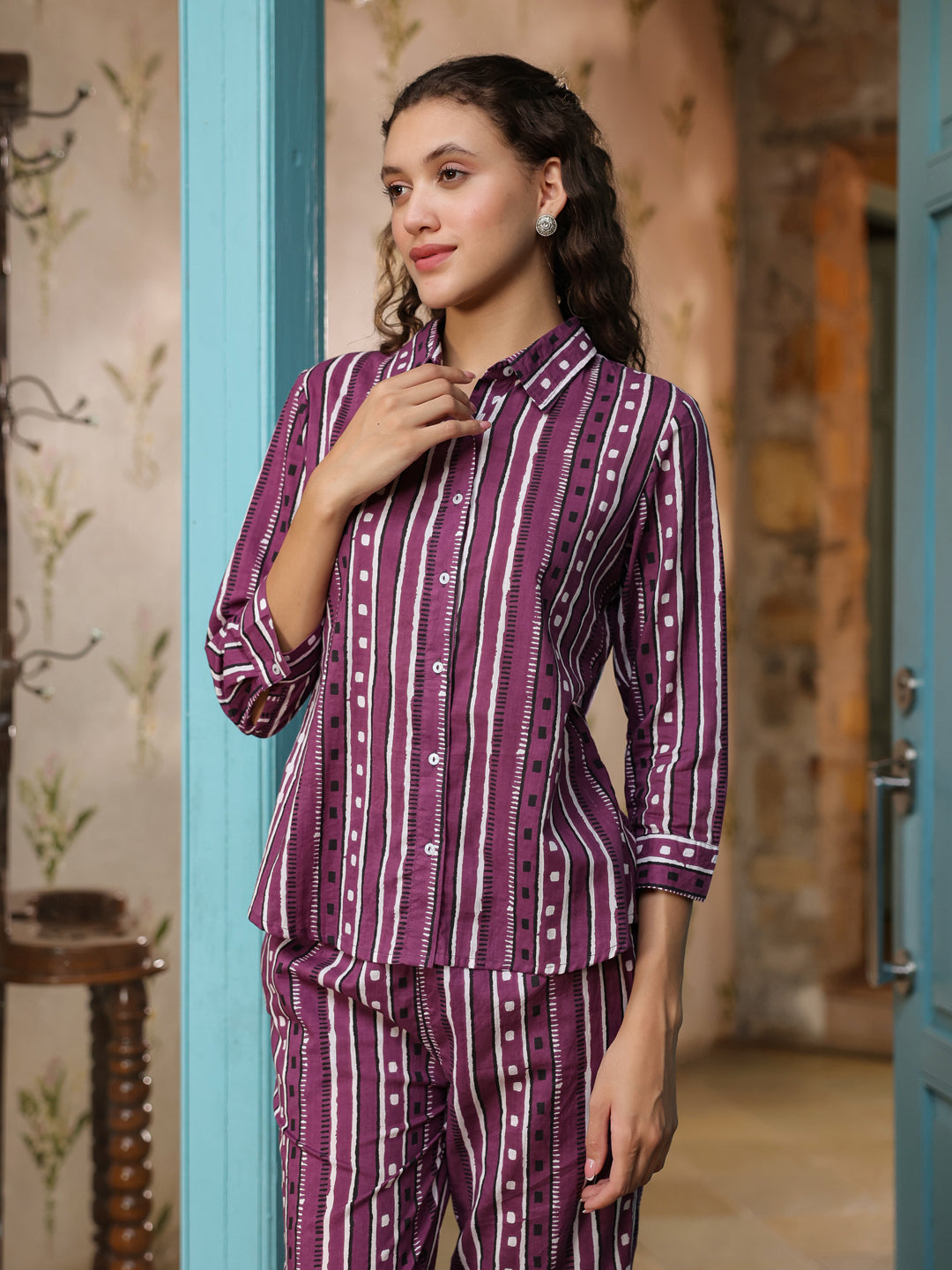 Cotton Printed Night Suit Set for Women - SanskrutiHomes