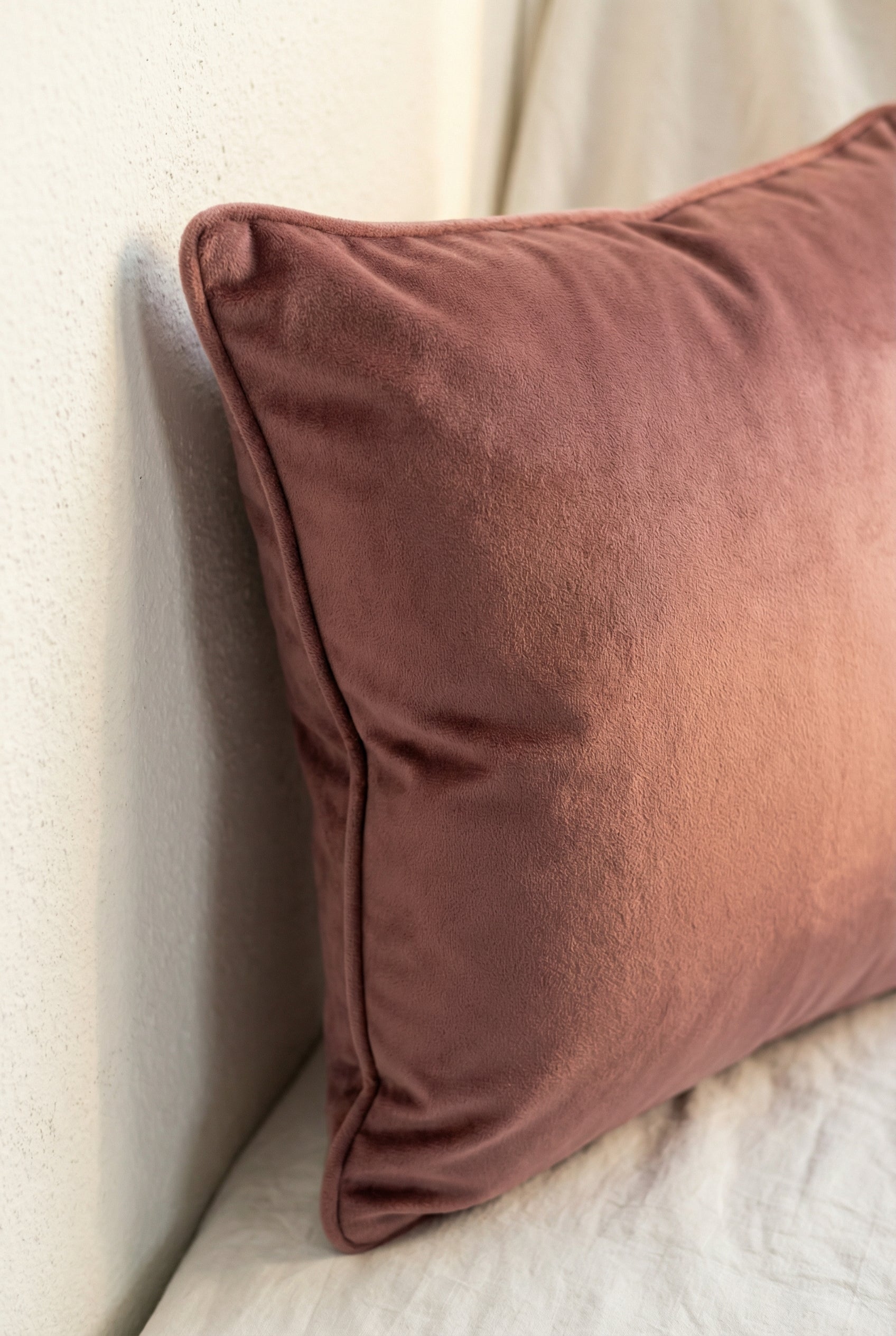 Brown Solid Velvet Cushion Cover With Soft Luxe Finish