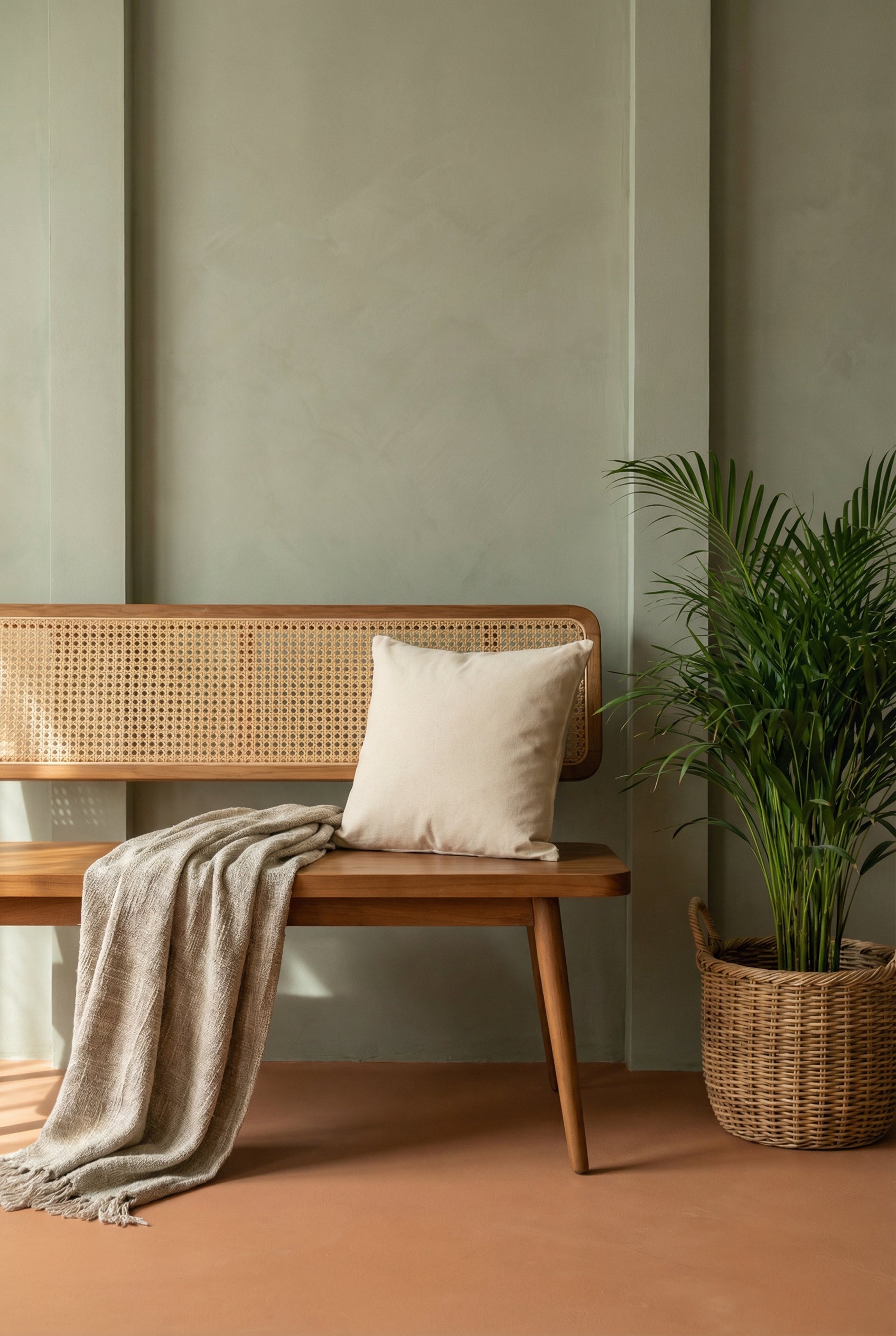 Grey Geometric Cotton Cushion Cover with Textured Weave