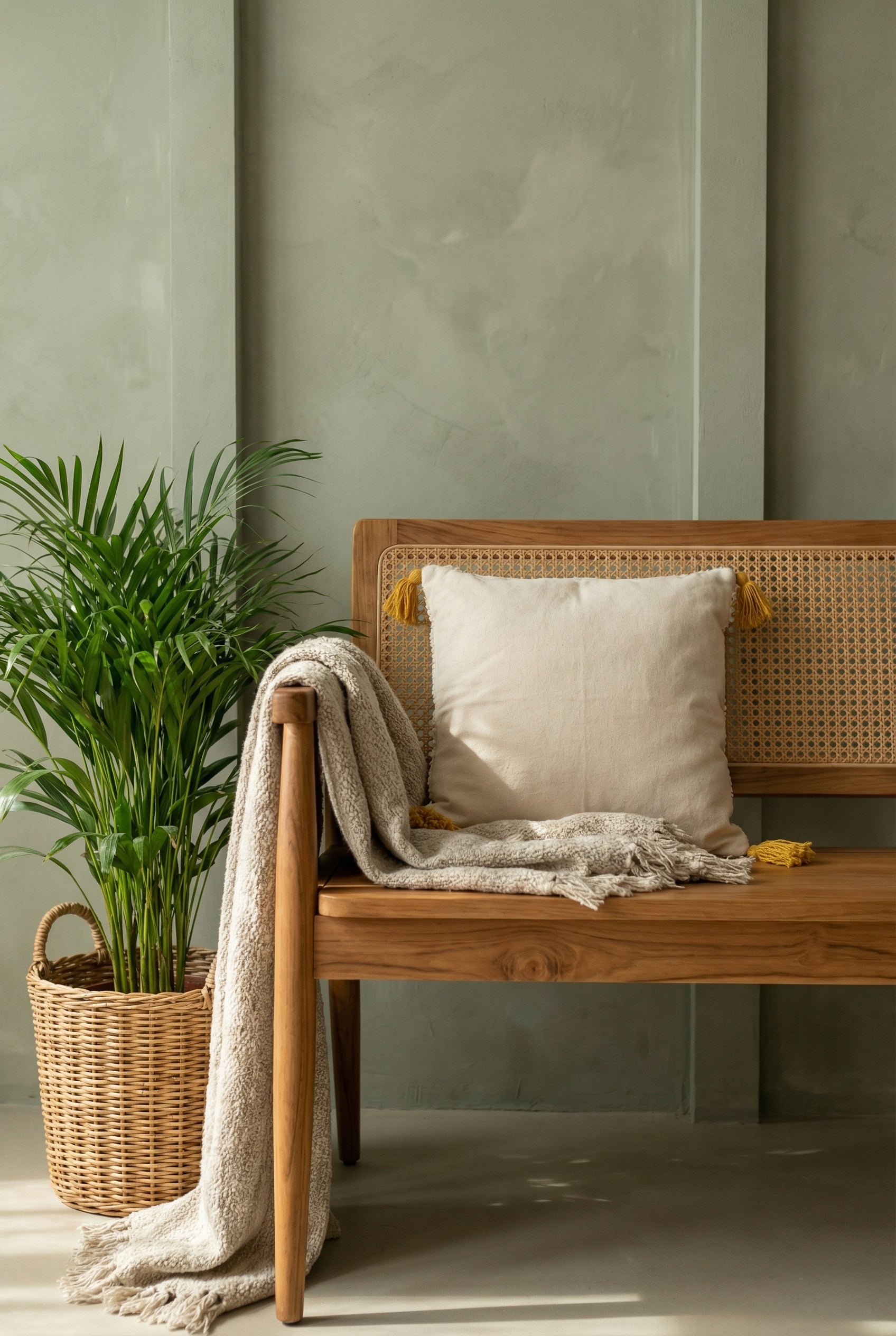 White & Brown Squared Striped Cotton Cushion Cover