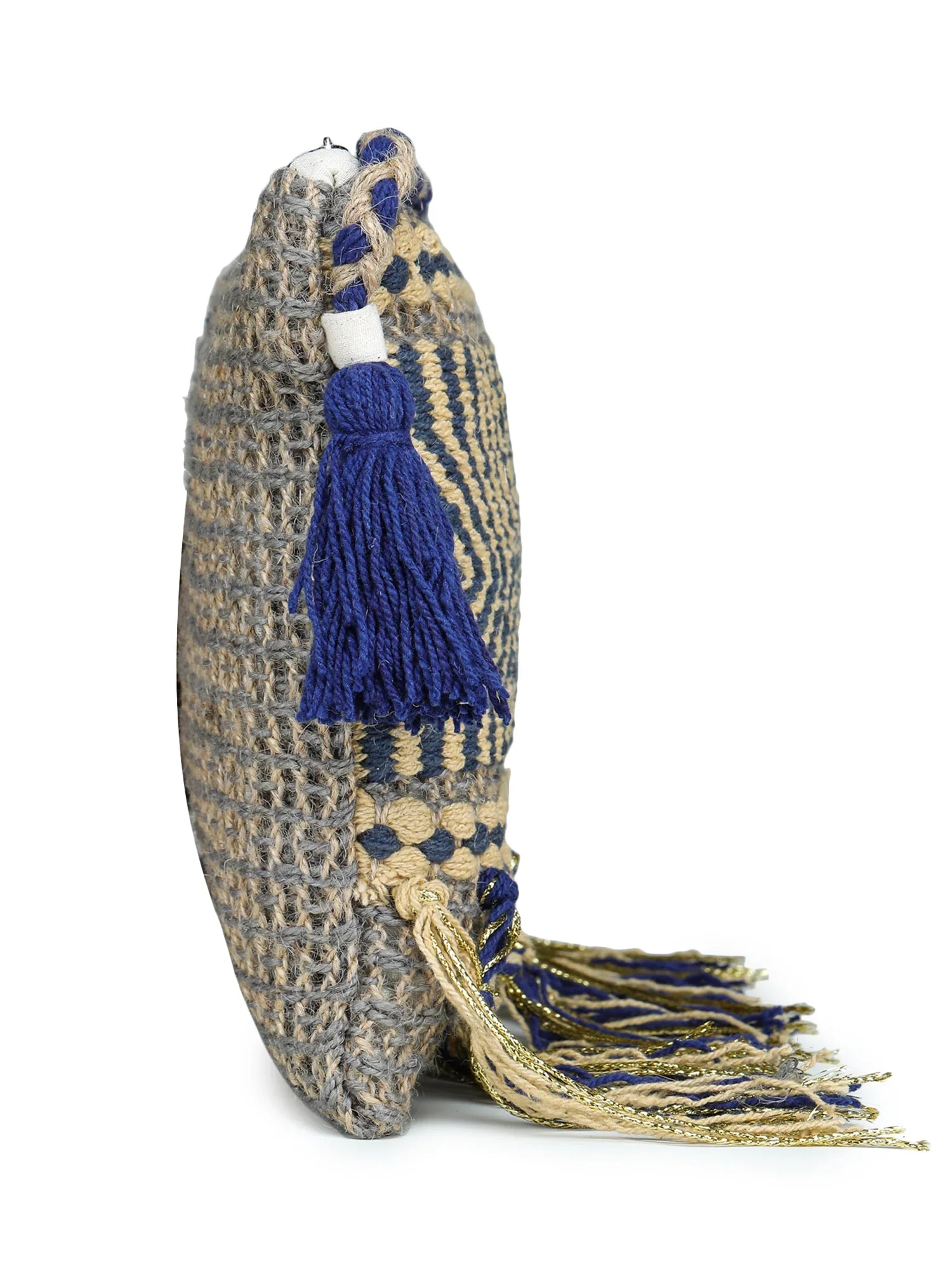 Multicolor tassel Hand Woven Tote Bag - SanskrutiHomes