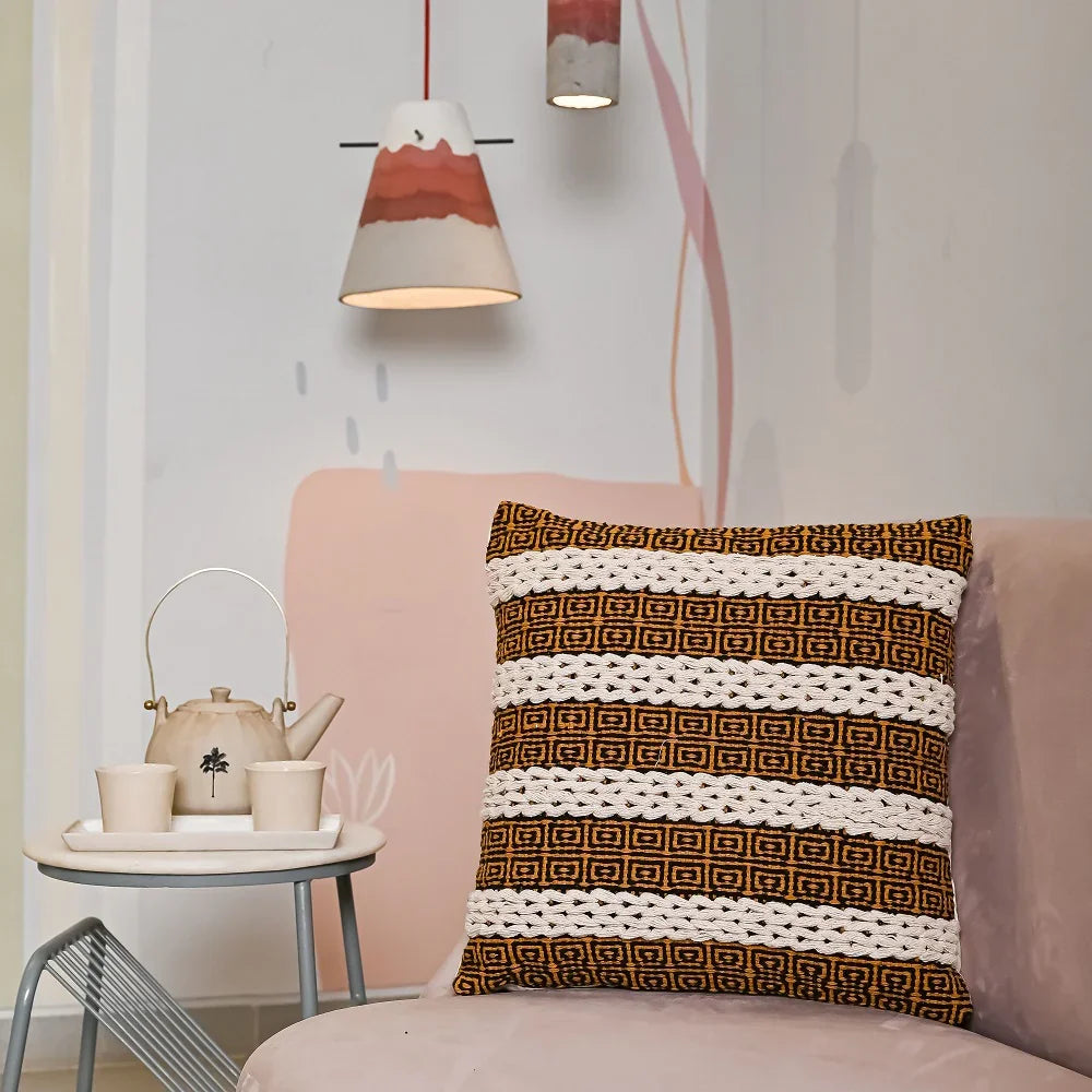 Multi-color Set of 6 boho Cushion Covers - SanskrutiHomes