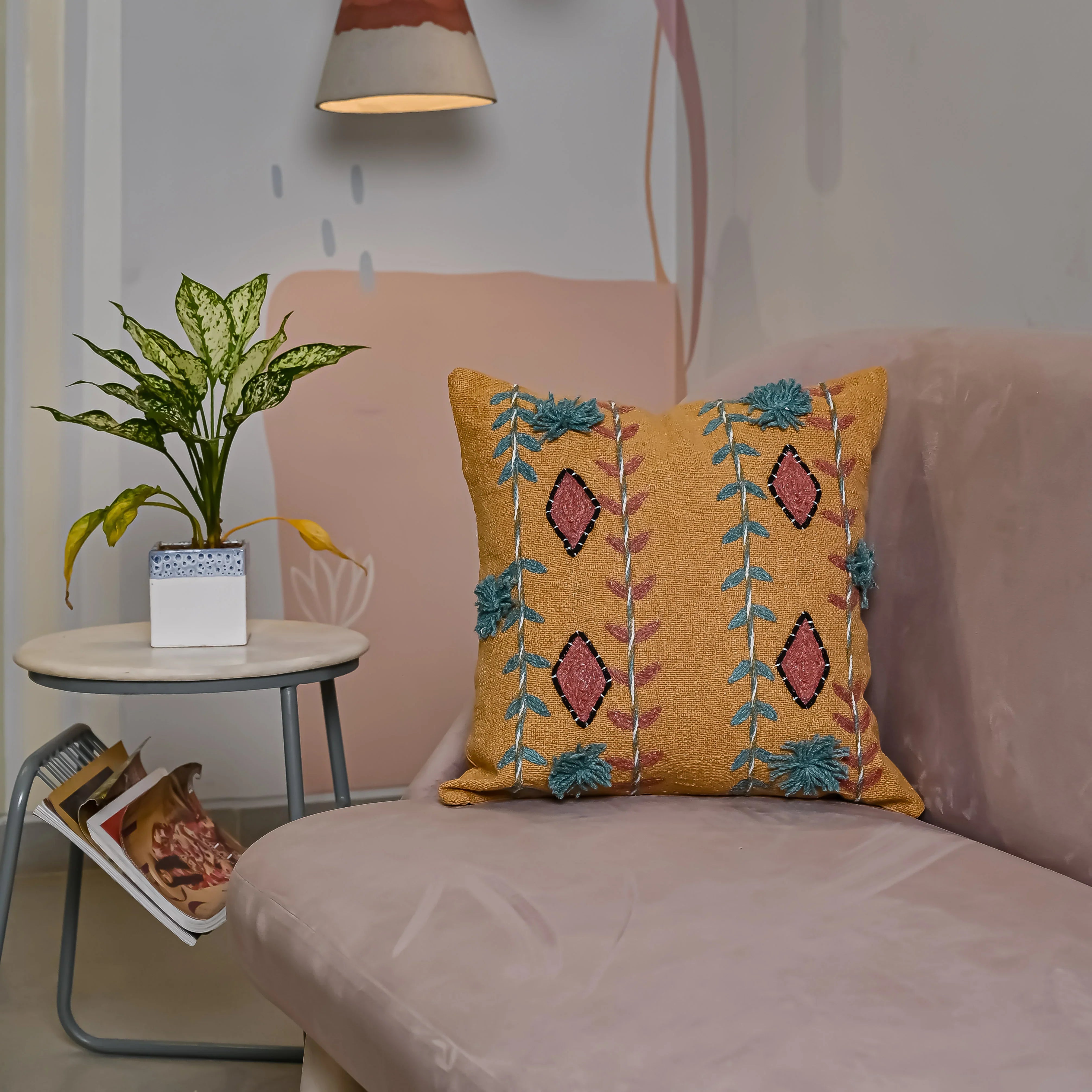Boho Handloom Pure Cotton Cushion Cover - SanskrutiHomes