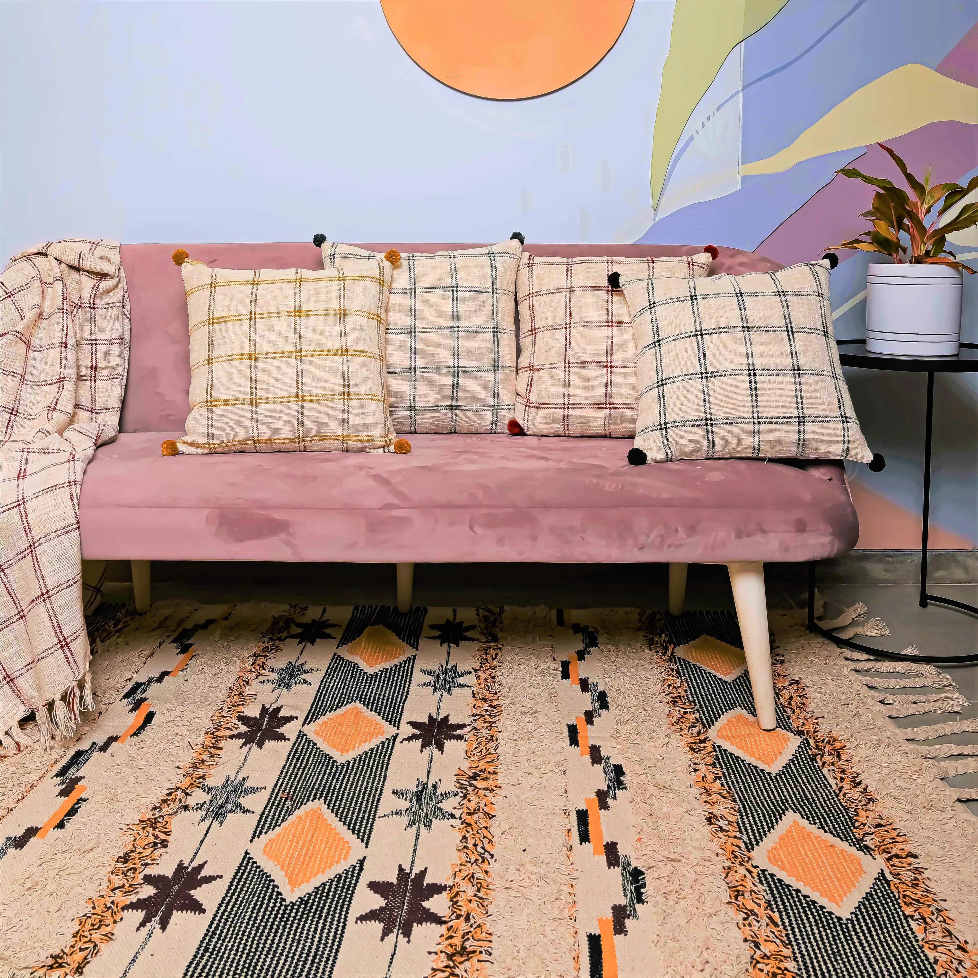 Set of 4 Hand-weaved Cushion Covers - SanskrutiHomes