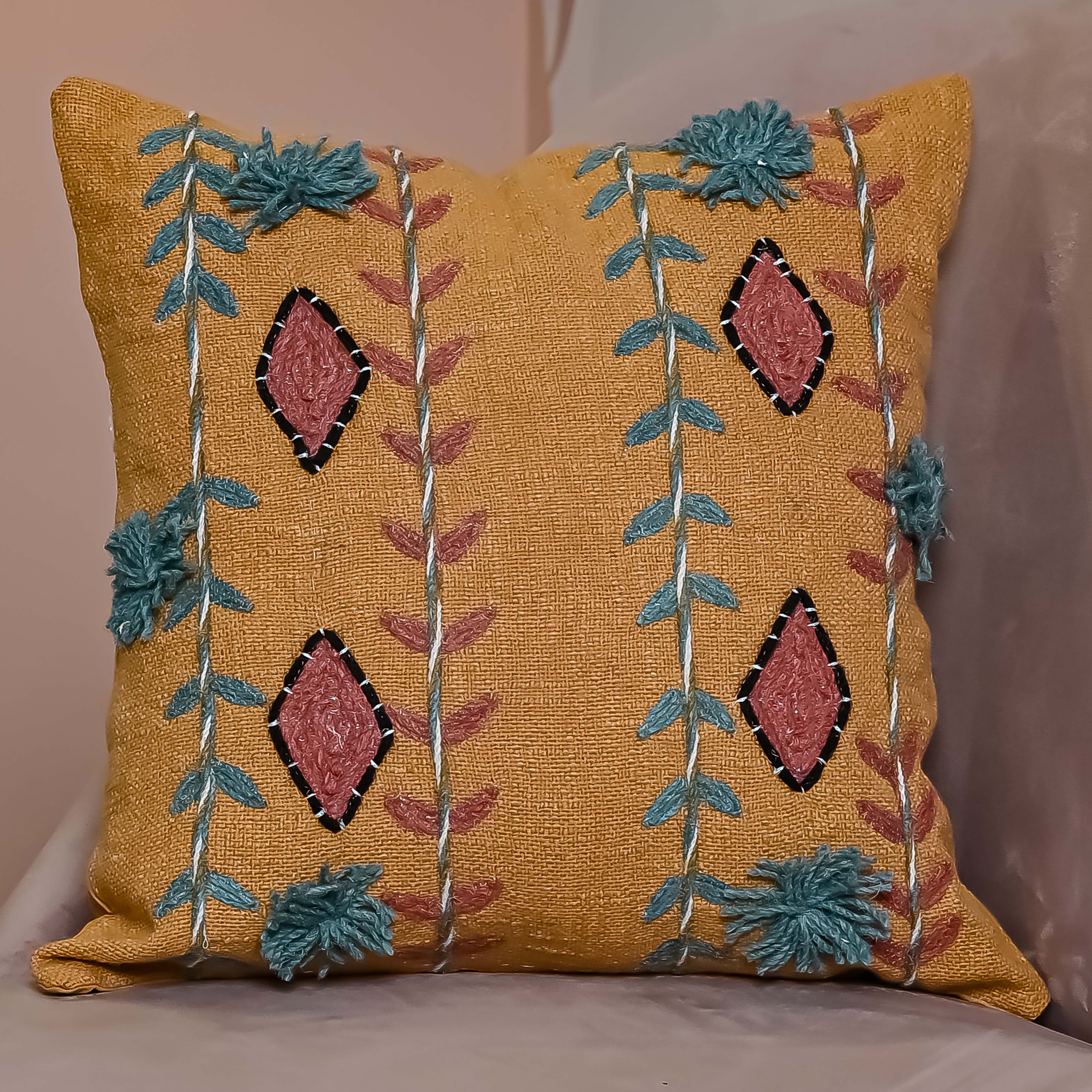 Boho Handloom Pure Cotton Cushion Cover