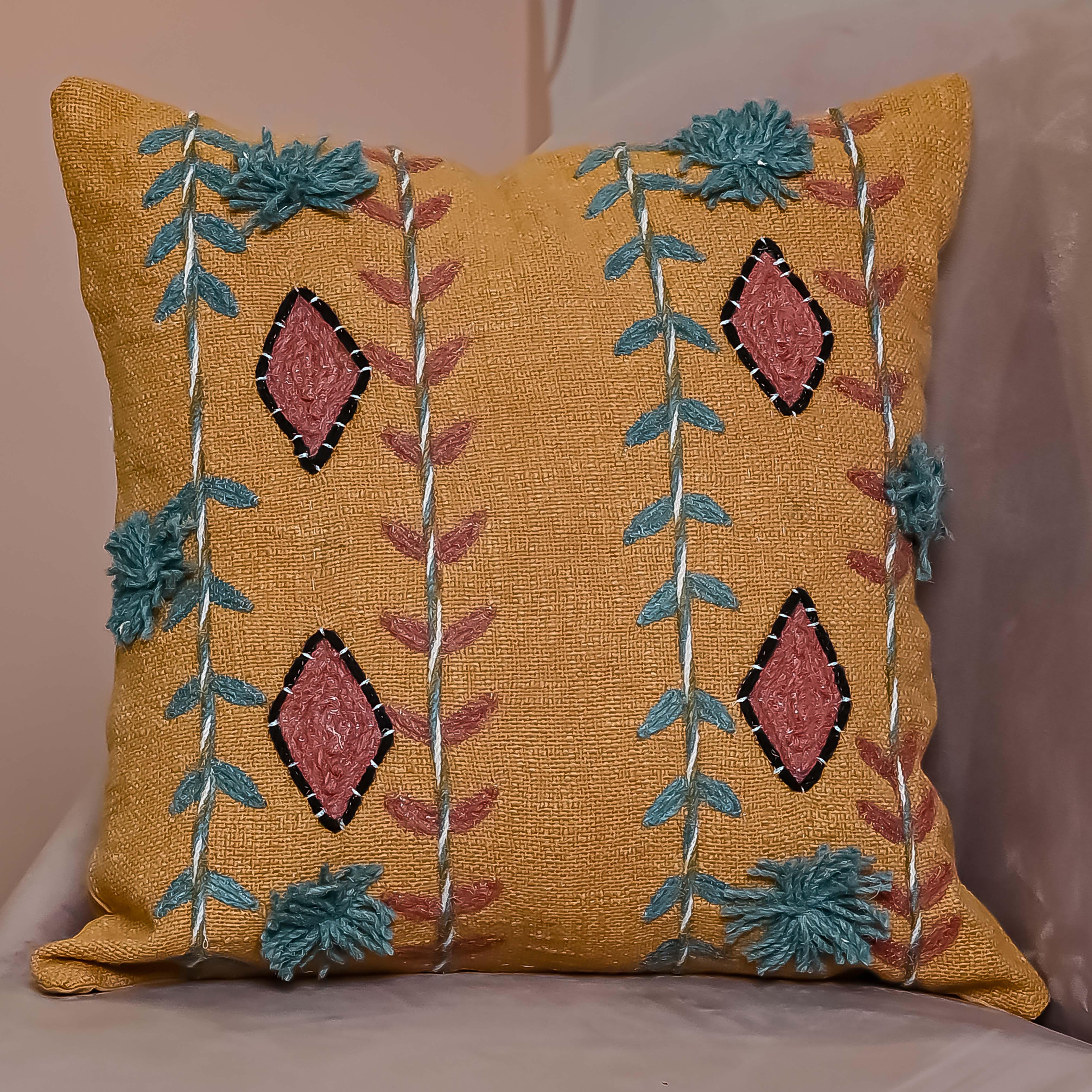 Boho Handloom Pure Cotton Cushion Cover - SanskrutiHomes