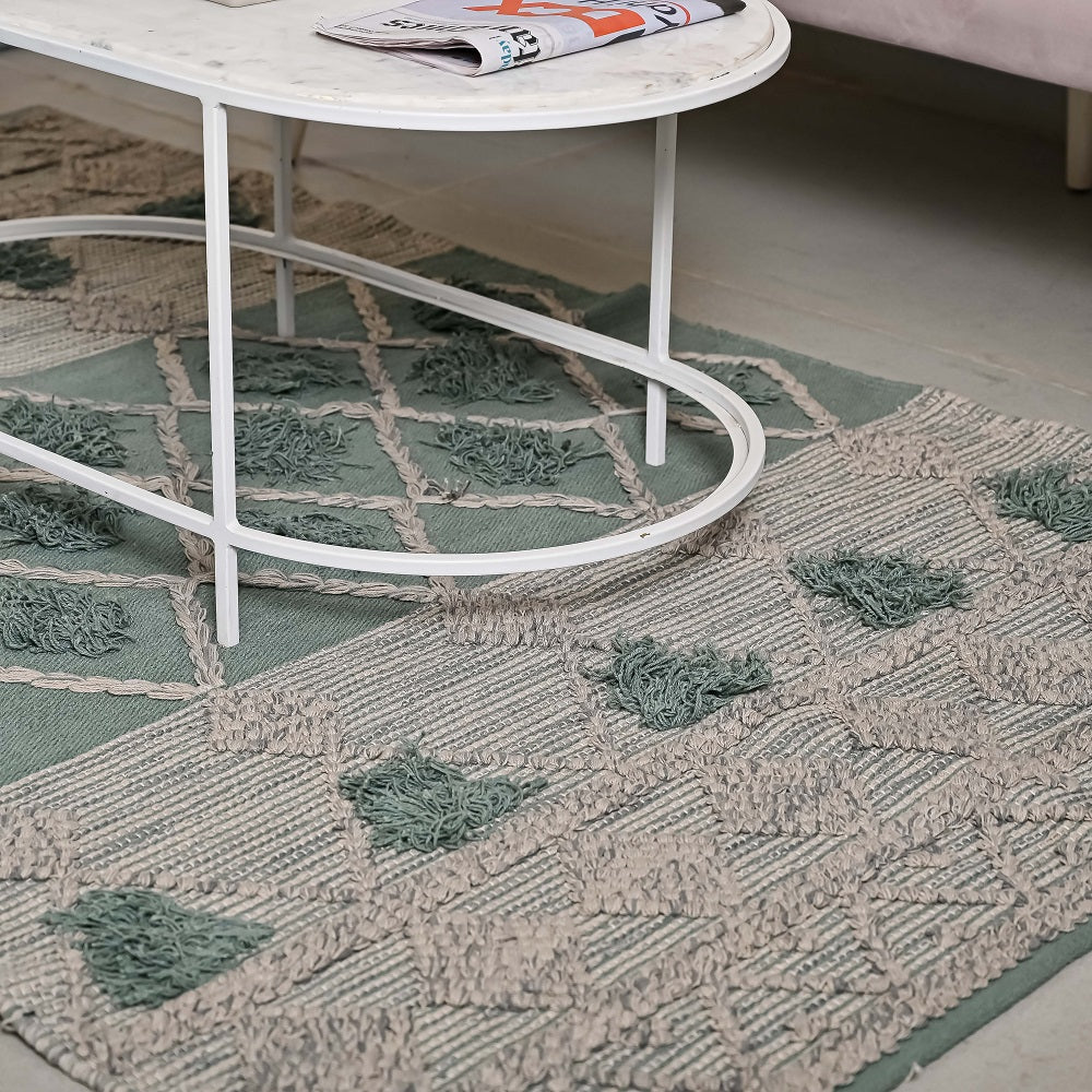 Hand-weaved 100% Cotton Multi-color Rug