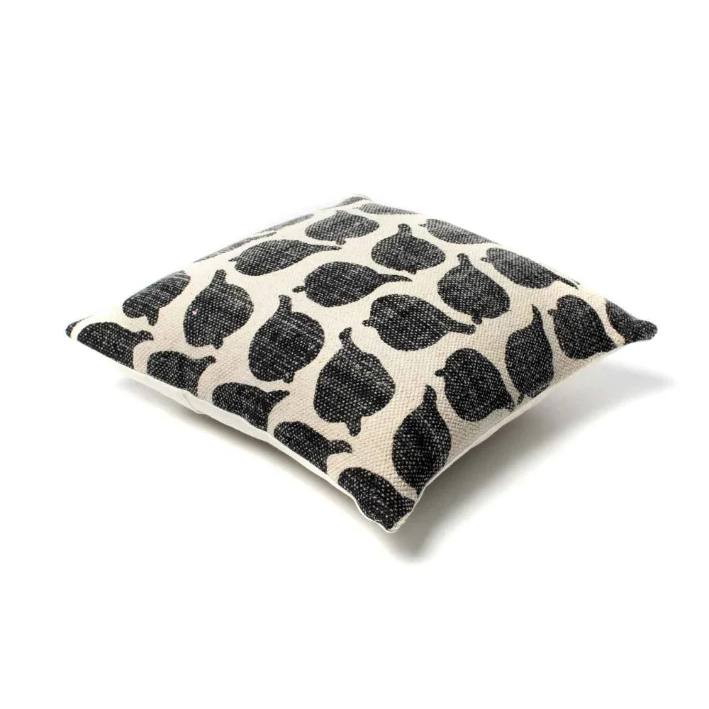Black 100% Cotton rug Cushion Covers. - SanskrutiHomes