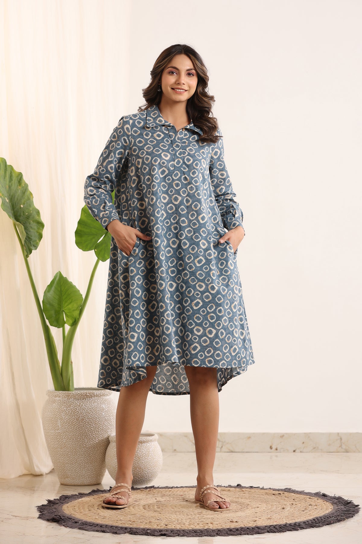 Abstract loose fit cotton Night Dress