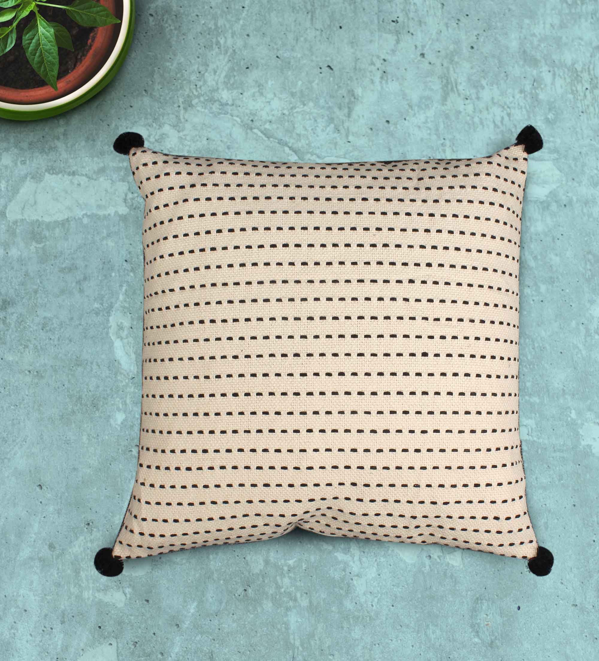 OFF WHITE 100% Cotton Cushion Cover