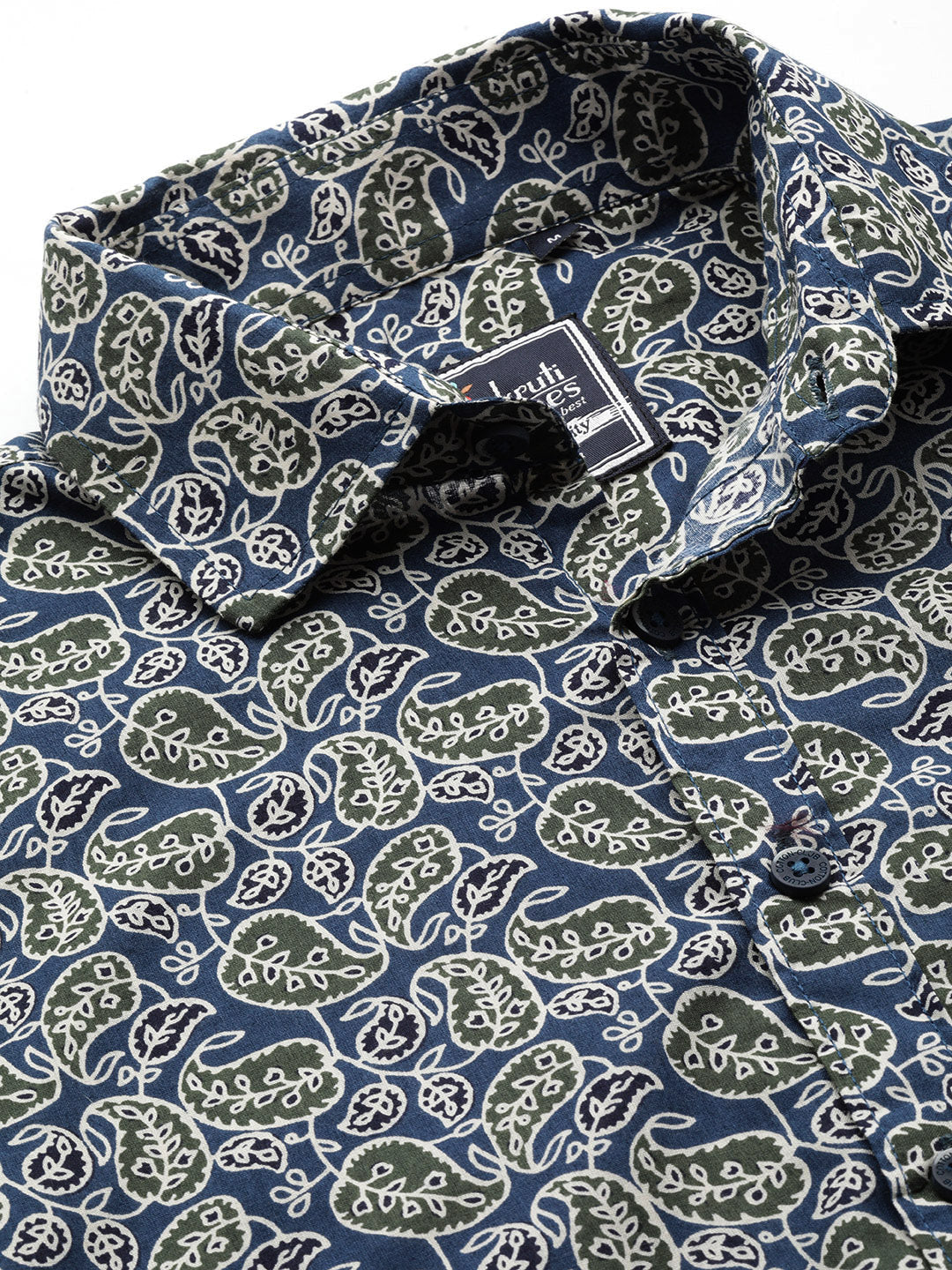 Blue Cotton Printed Shirt