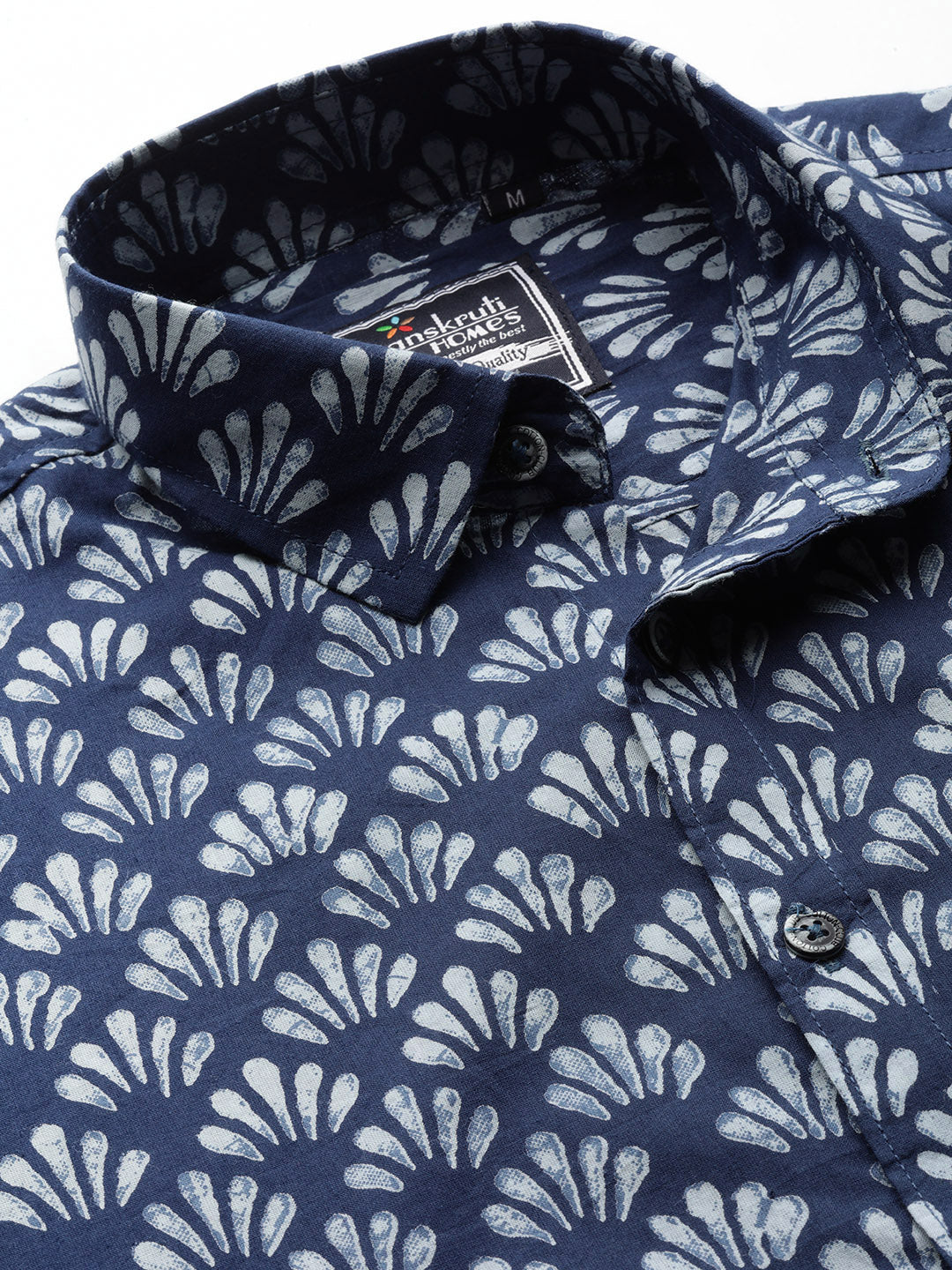 Sanskruti Home Blue Cotton Printed Shirt