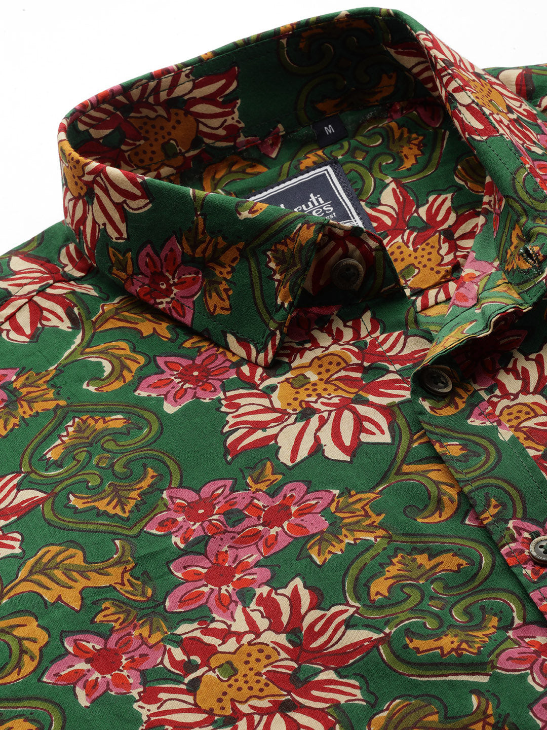 Green Cotton Printed Shirt