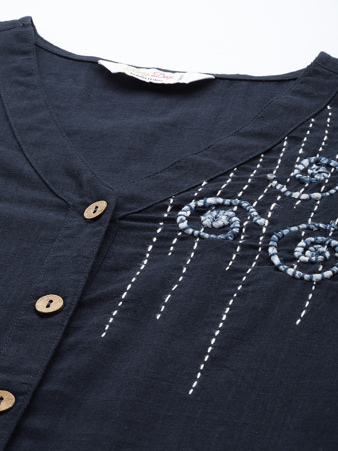 Floral Embroidered Cap Sleeves Tiered Ethnic Dress