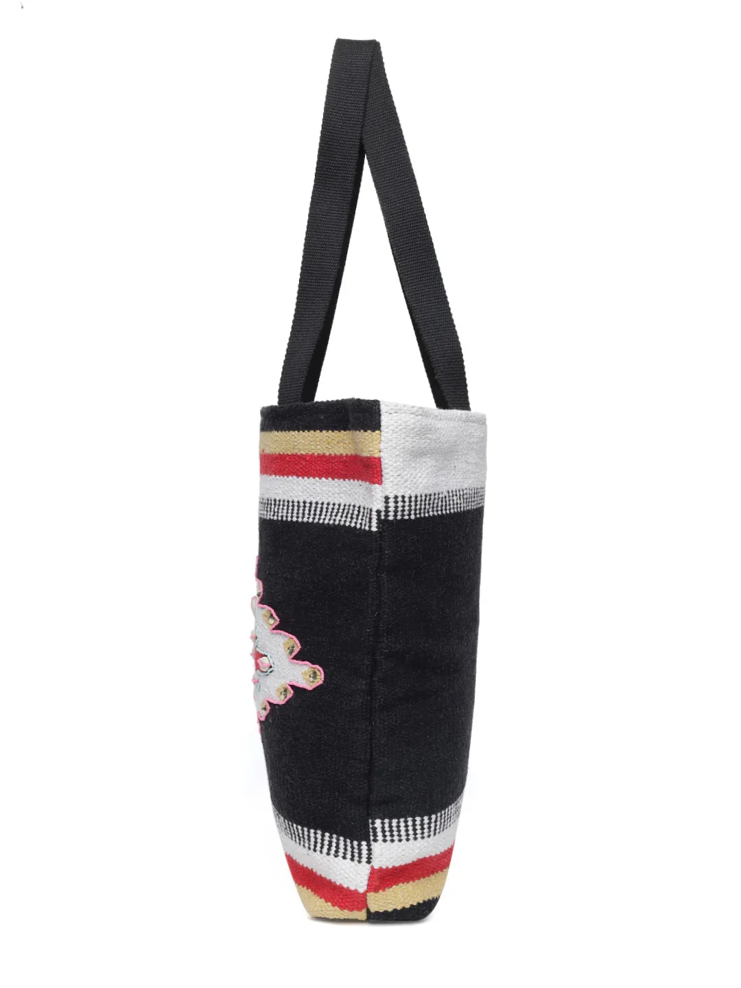 Black Ikhat Hand Woven Tote Bag