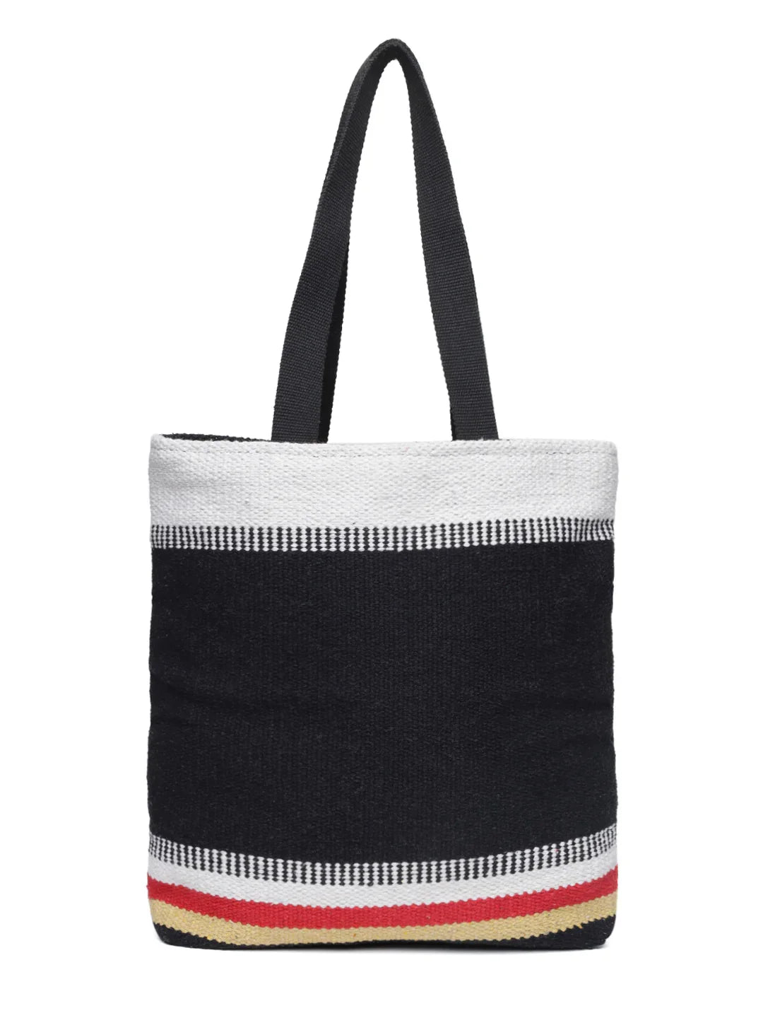 Black Ikhat Hand Woven Tote Bag
