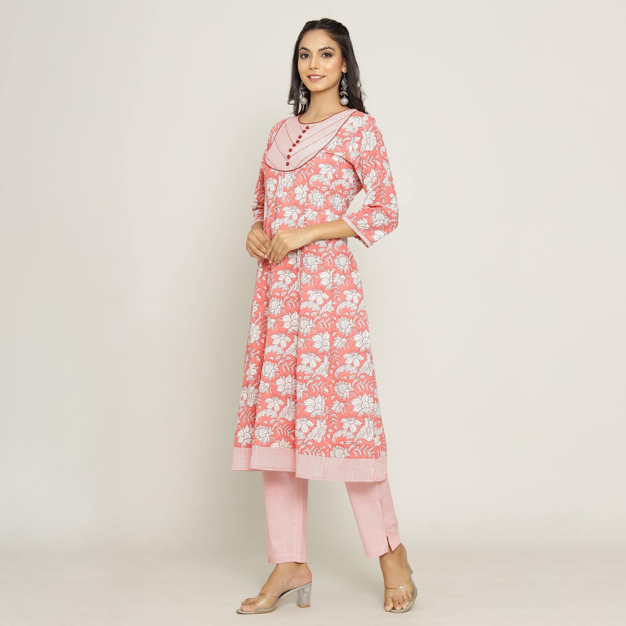 Rang Deep Women Pink Cotton Kurti