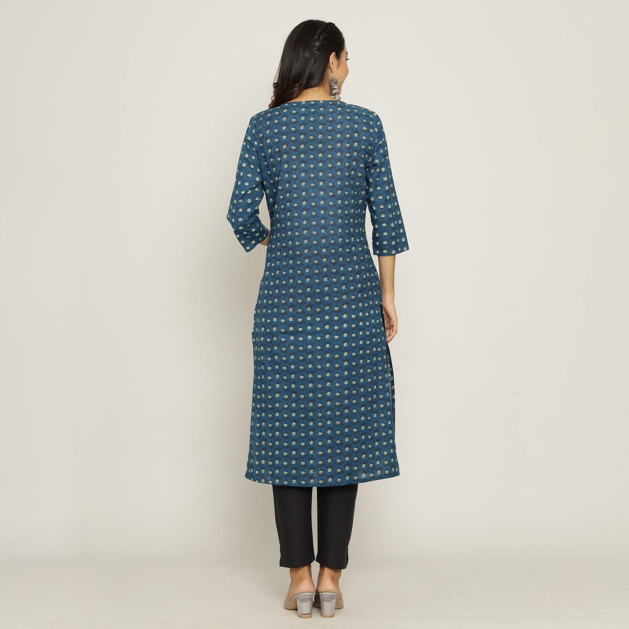 Rang Deep Women Blue Cotton Kurti