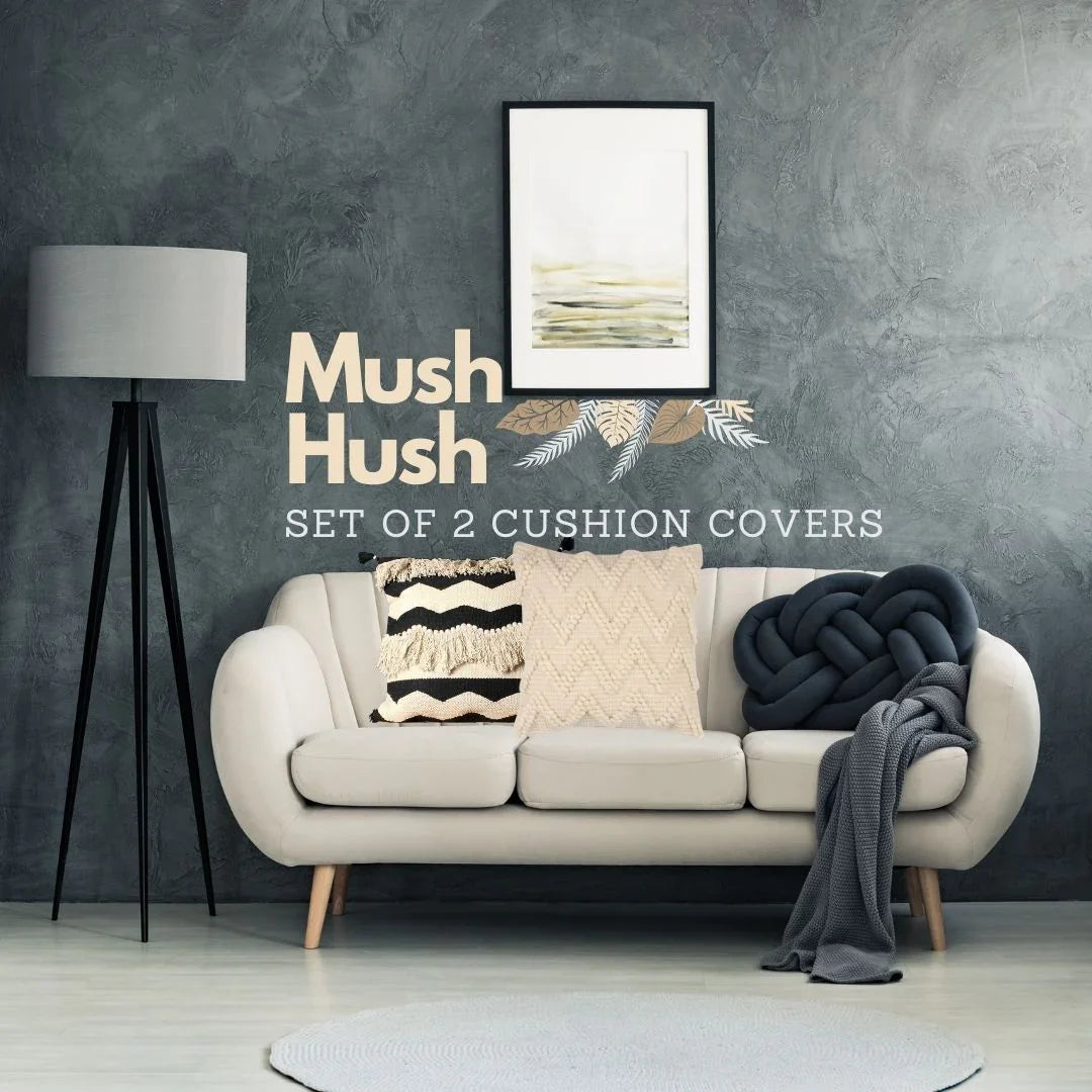 Mush Hush Hand-Woven Cotton Cushion Covers (Set Of 2)