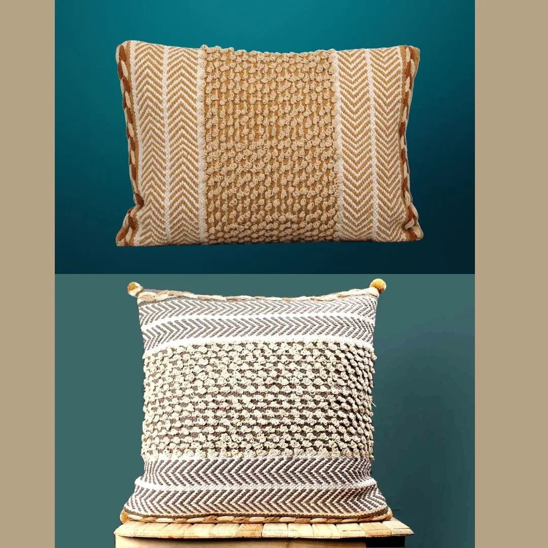 Set of 2 Hand-made Cotton Multicolor Cover - SanskrutiHomes