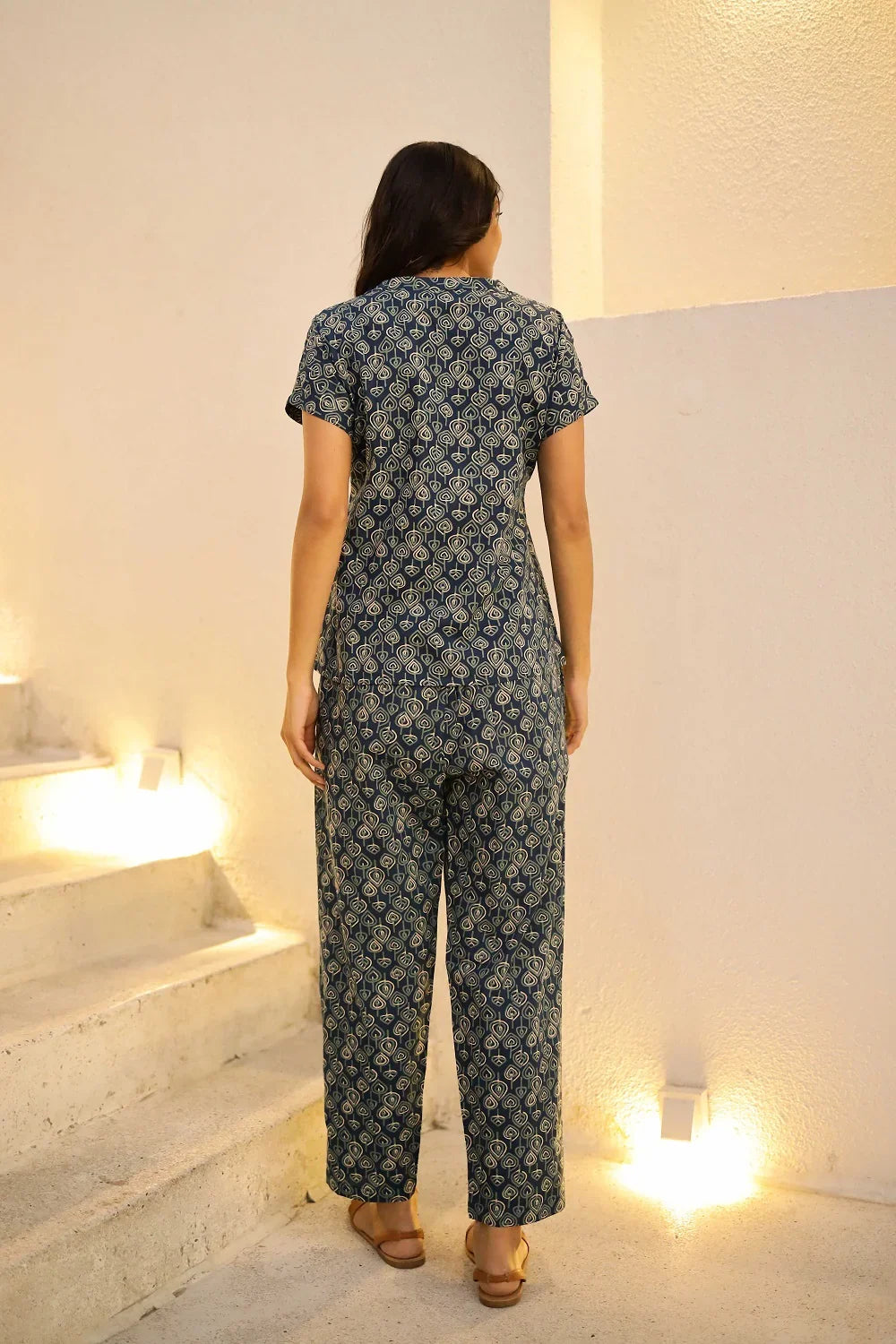 Spruce Printed Pure Cotton Night suit - SanskrutiHomes