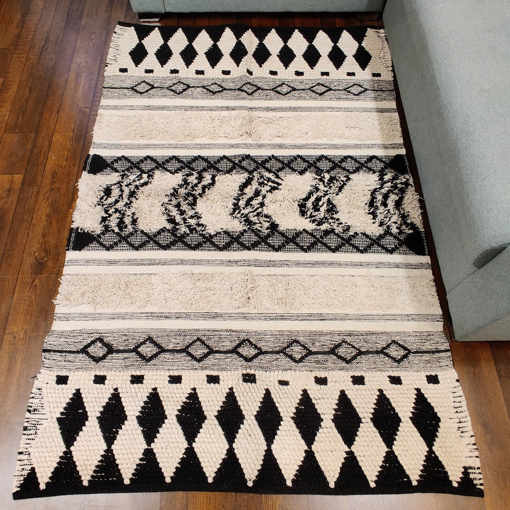 Hand-weaved 100% Cotton Multi-color Rug