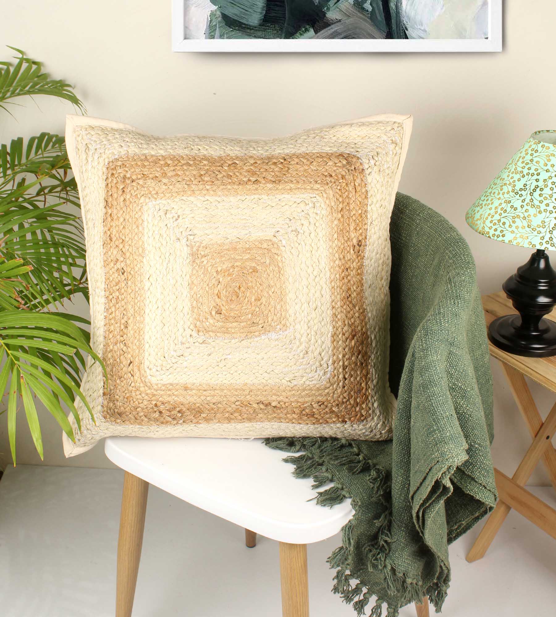 Hand-made Jute Cushion Cover