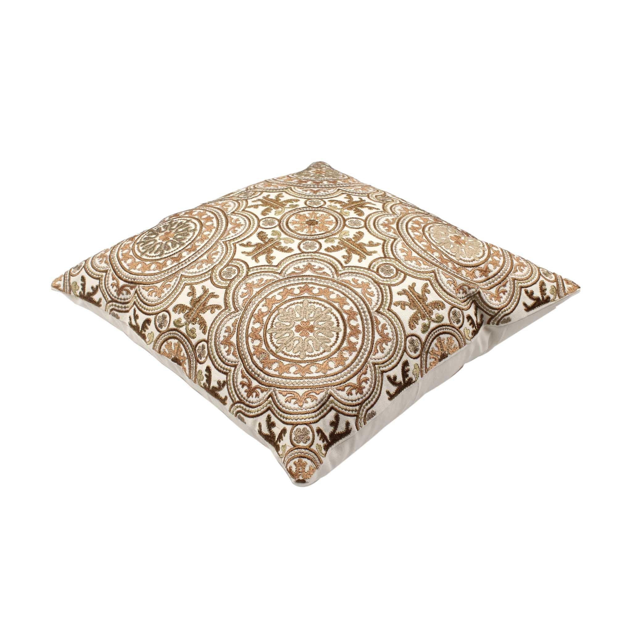 Multi-color Embroidered Cotton Cushion Cover - SanskrutiHomes