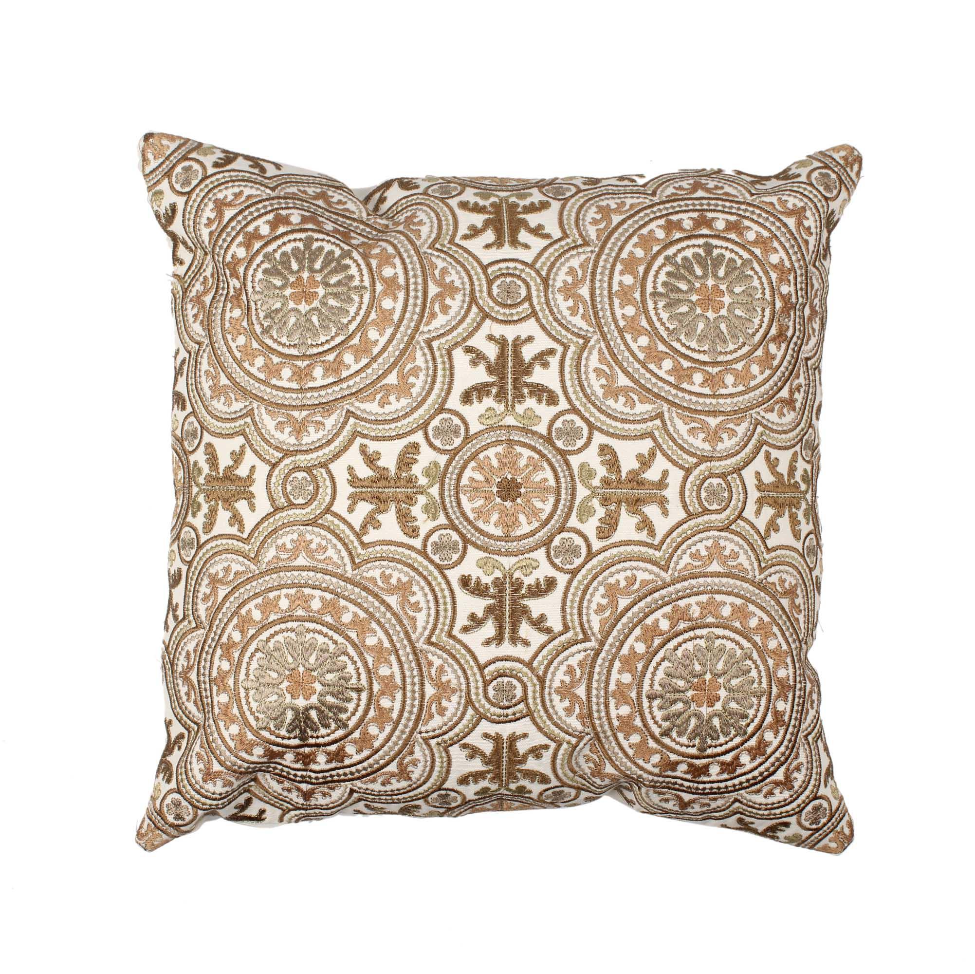 Multi-color Embroidered Cotton Cushion Cover - SanskrutiHomes