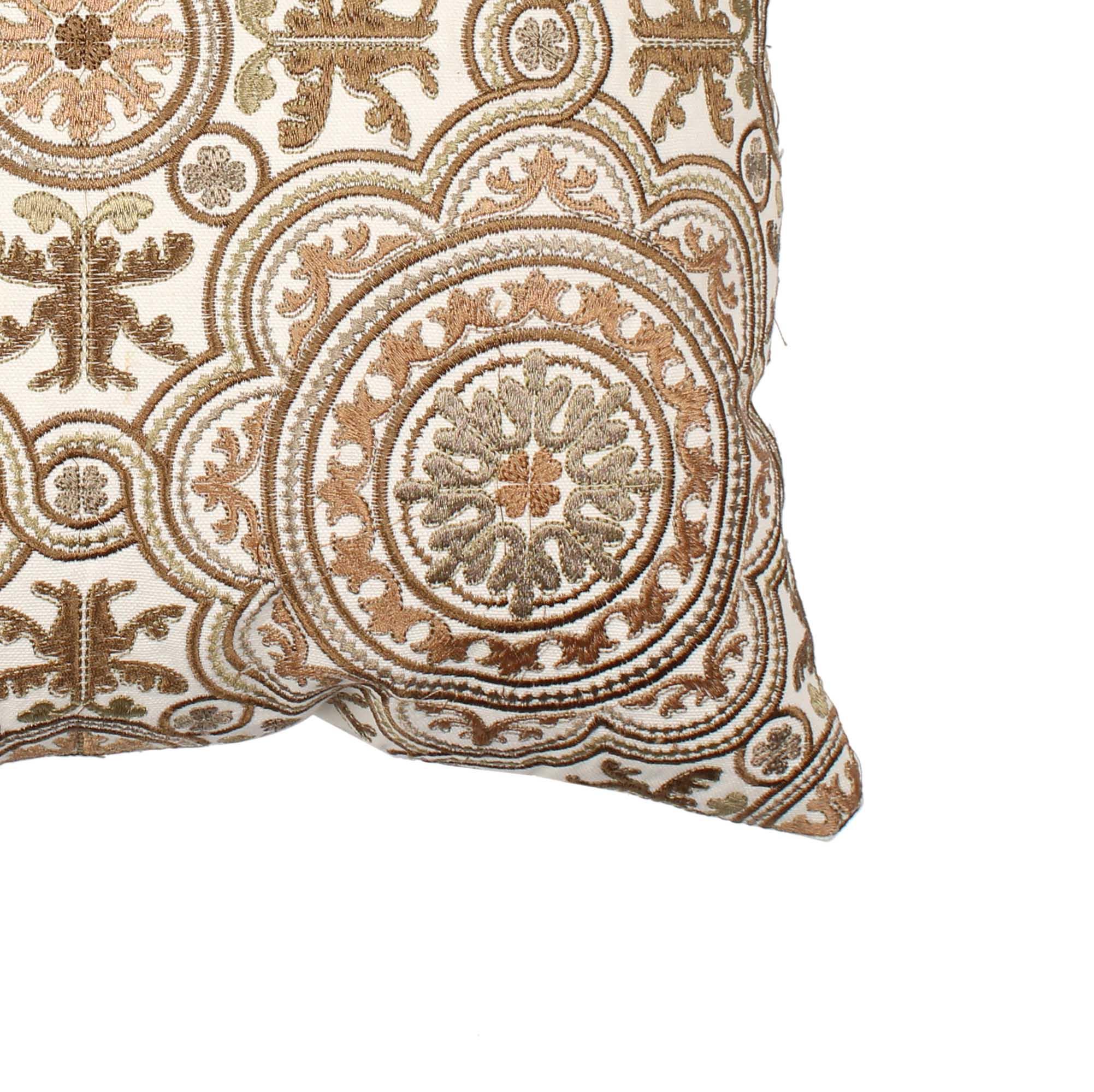 Multi-color Embroidered Cotton Cushion Cover - SanskrutiHomes