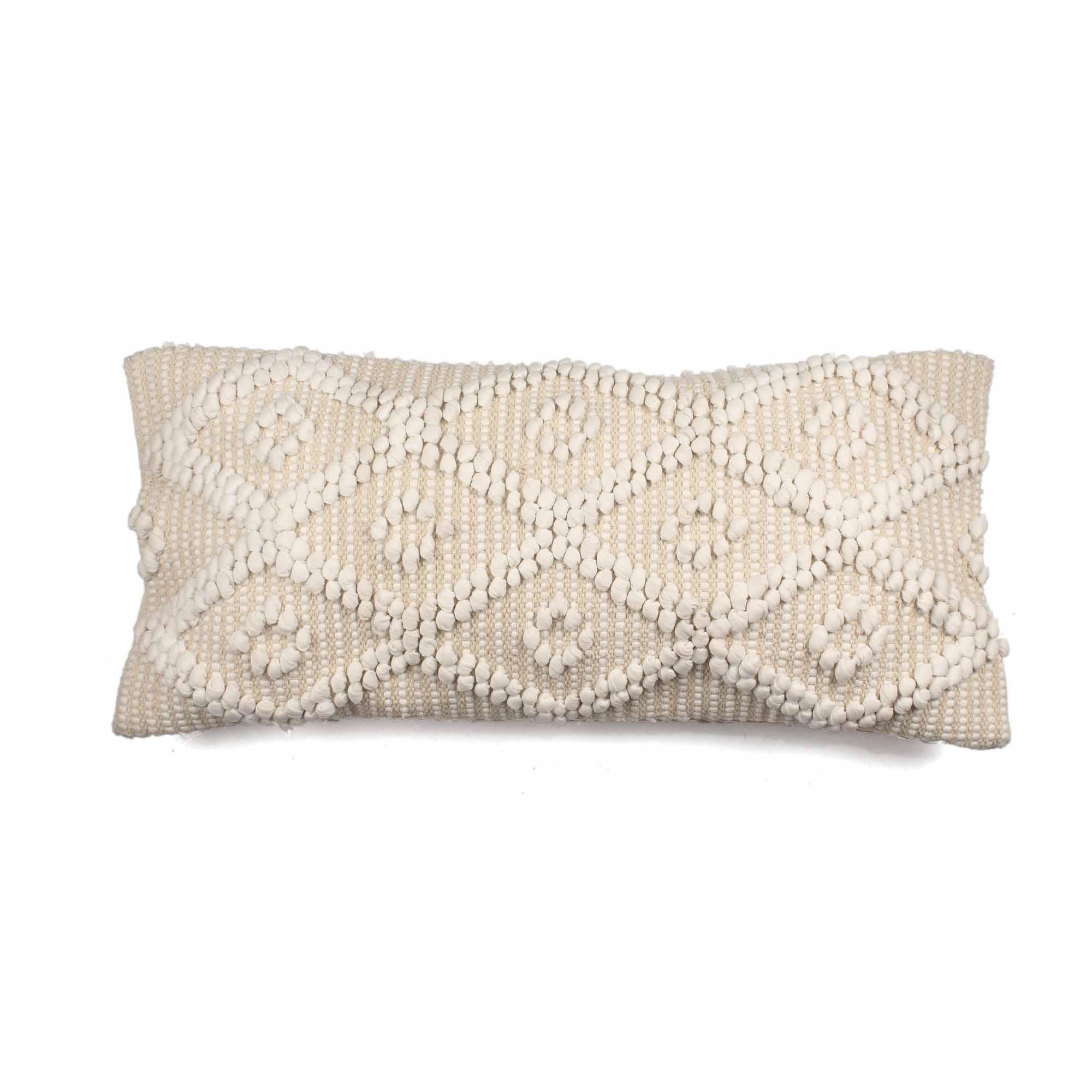 Hand-made Cotton Off-White Pillow Cover - SanskrutiHomes