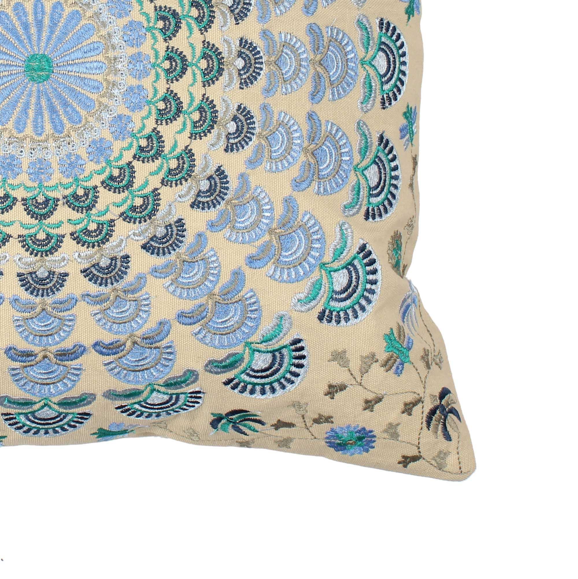 Embroidered Cotton Multicolor Cushion Cover - SanskrutiHomes