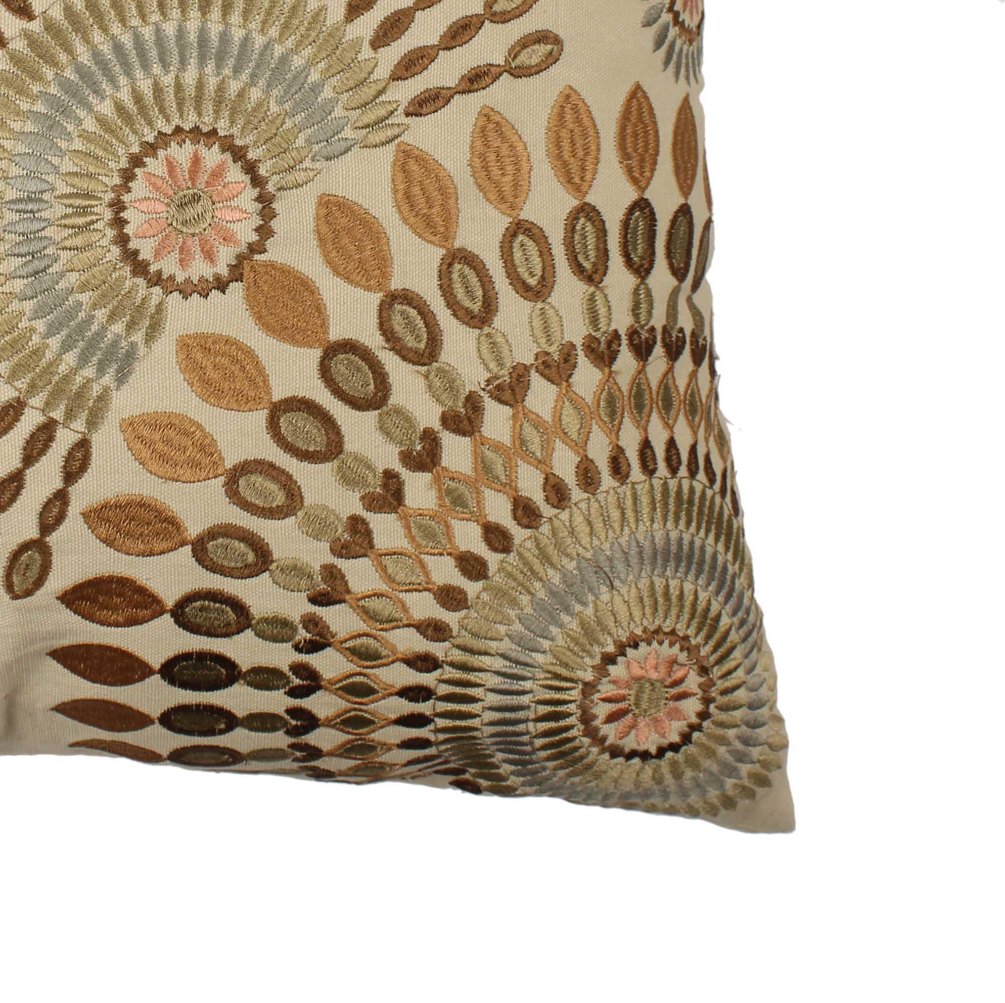 Embroidered Cotton Multicolor Cushion Cover - SanskrutiHomes