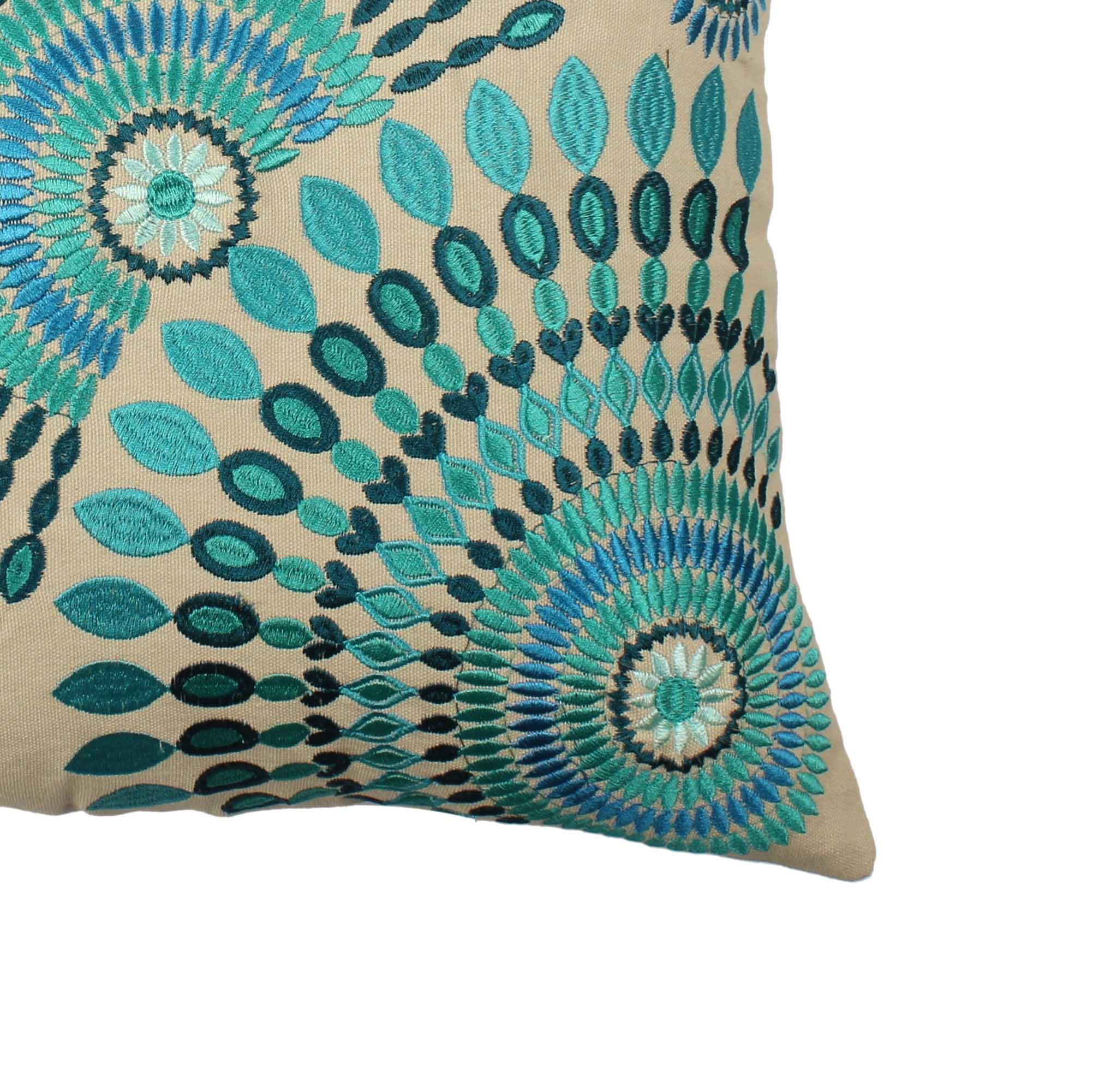 Embroidered Cotton Multicolor Cushion Cover - SanskrutiHomes