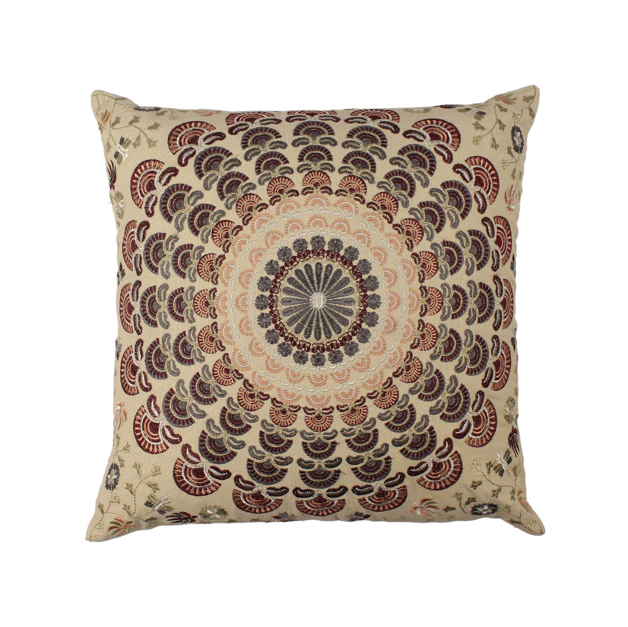 Hand Embroidered Cotton Multicolor Cushion Cover - SanskrutiHomes