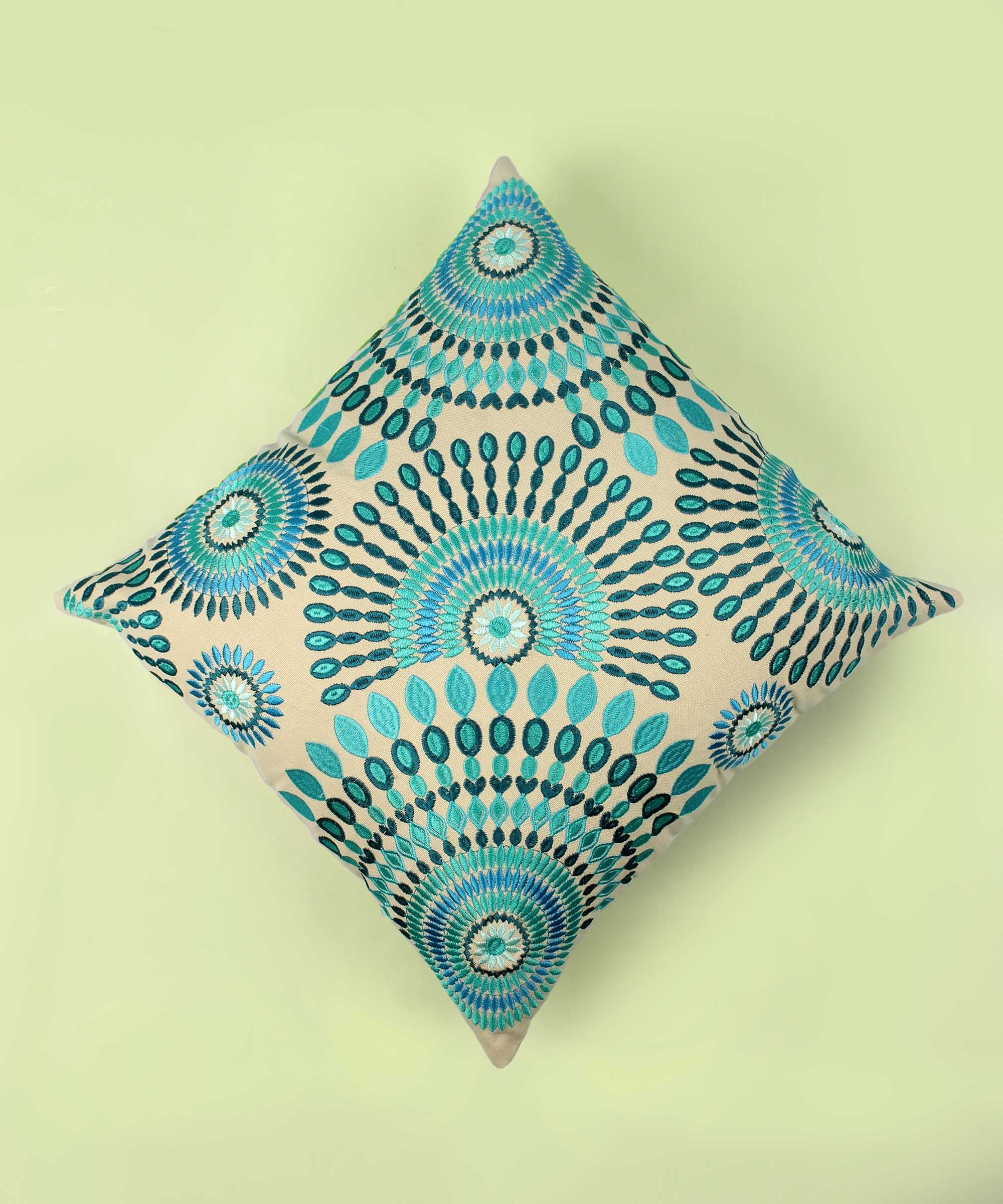 Embroidered Cotton Multicolor Cushion Cover
