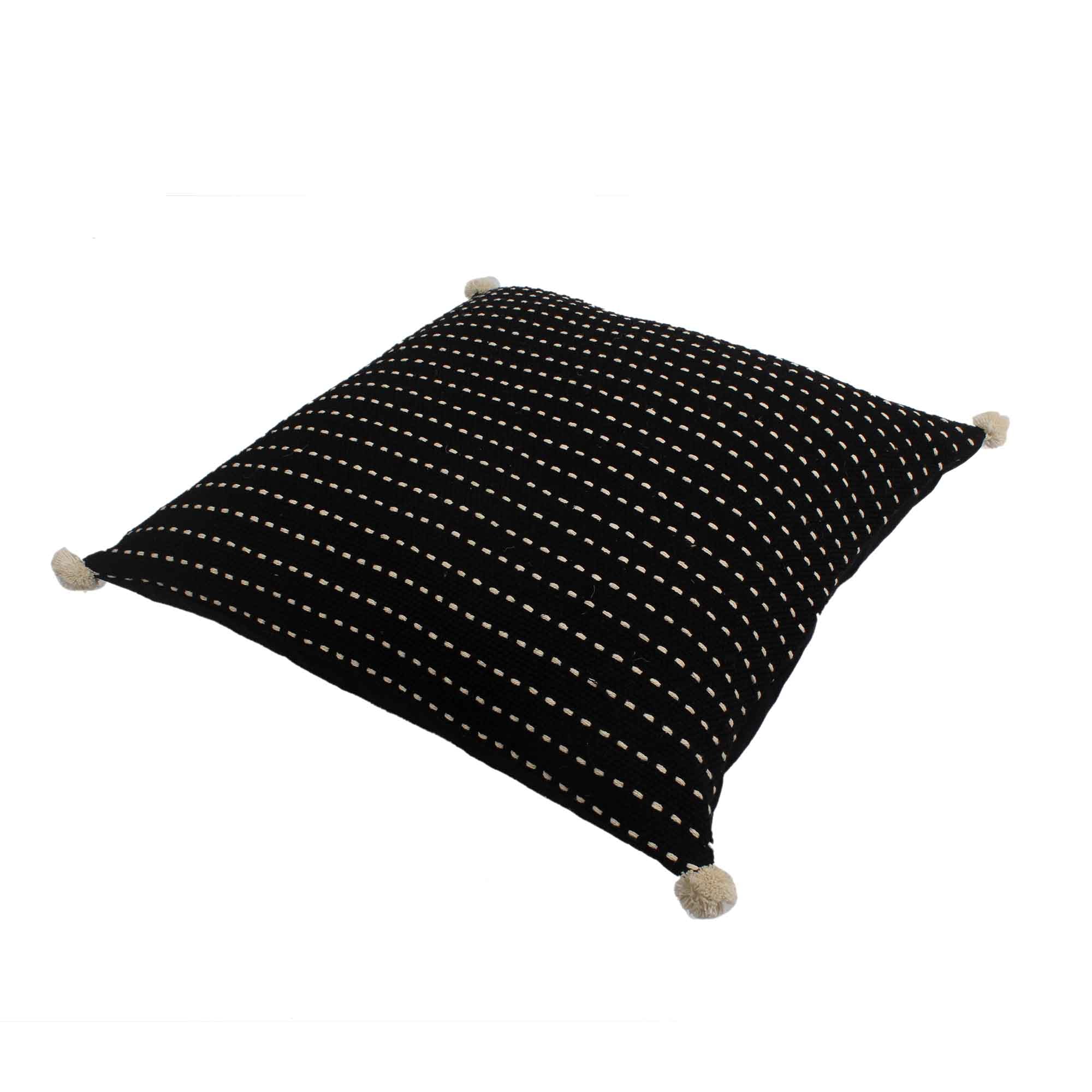Black 100% Cotton Cushion Covers.