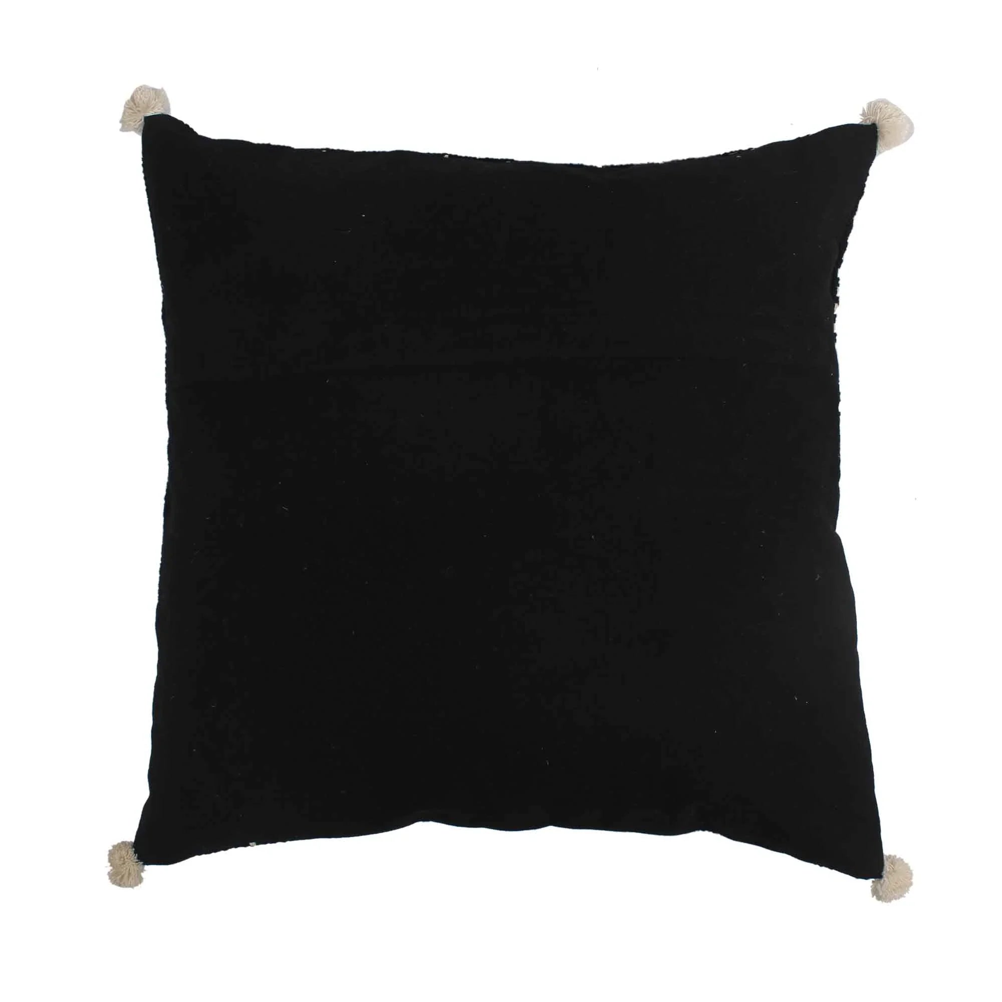 Black Kasha Set of 3 Cushion Covers - SanskrutiHomes