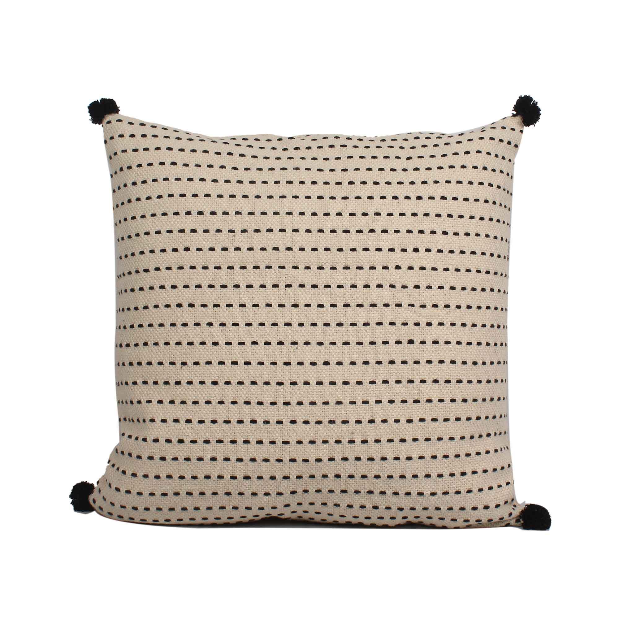 OFF WHITE 100% Cotton Cushion Cover - SanskrutiHomes