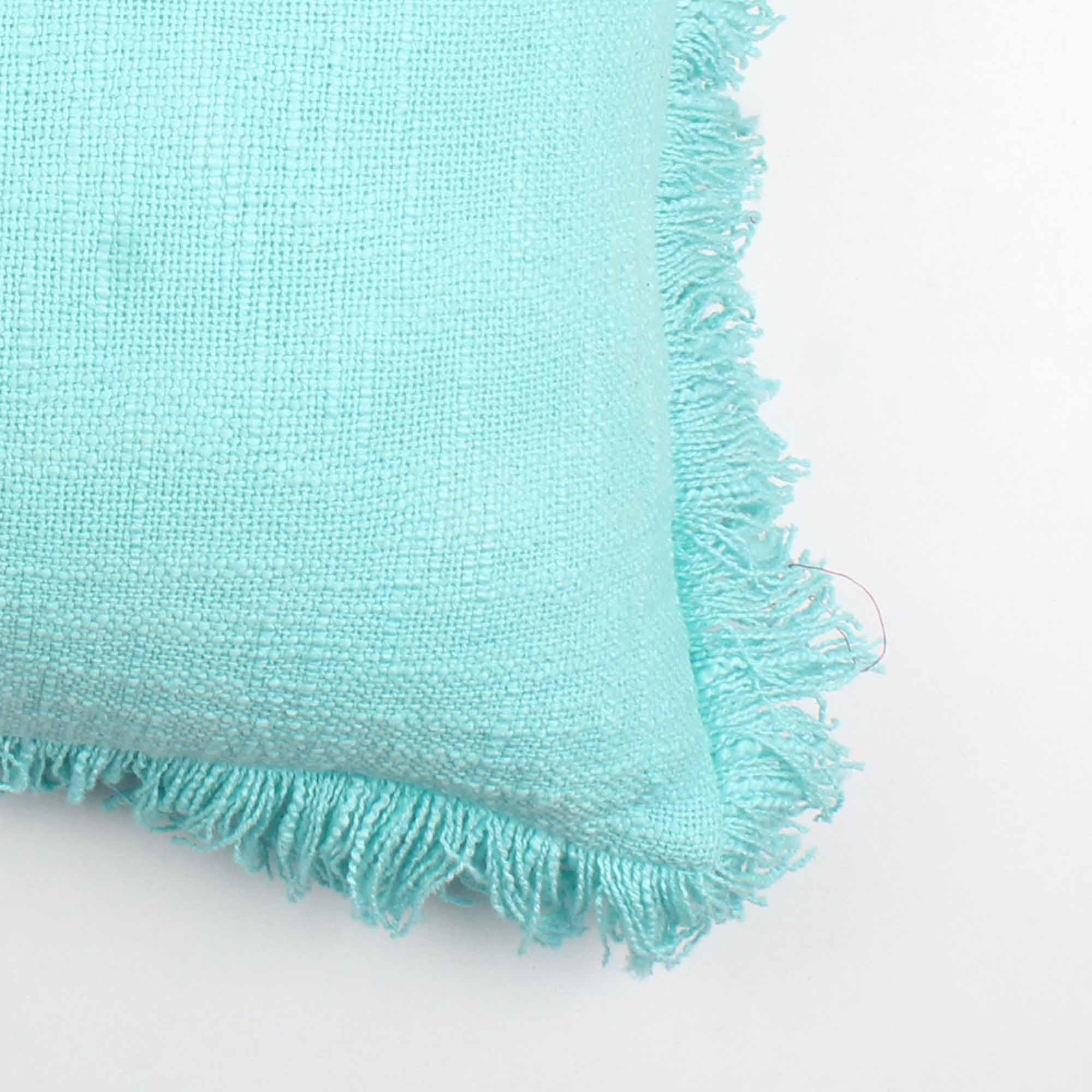 Turquoise Hand-made Pure Cotton Cushion Cover - SanskrutiHomes