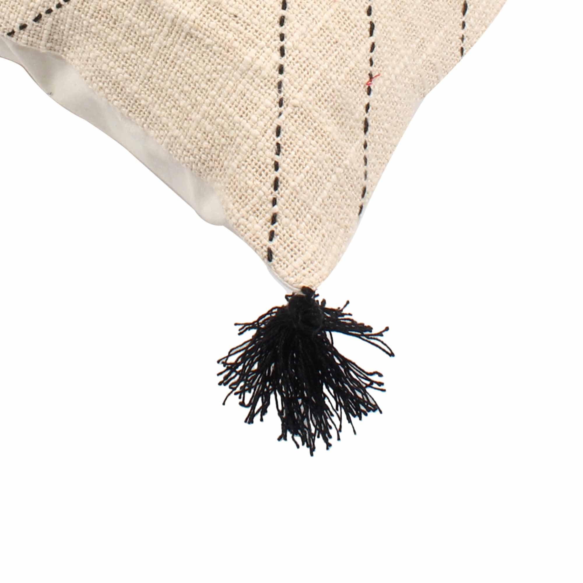 Off-White Tassels Hand-Made Pure Cotton Cushion Cover