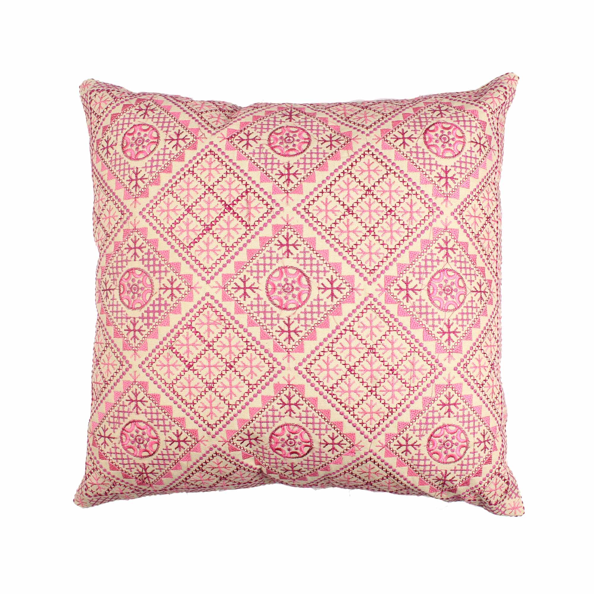 Pink Hand-made Cotton Cushion Cover