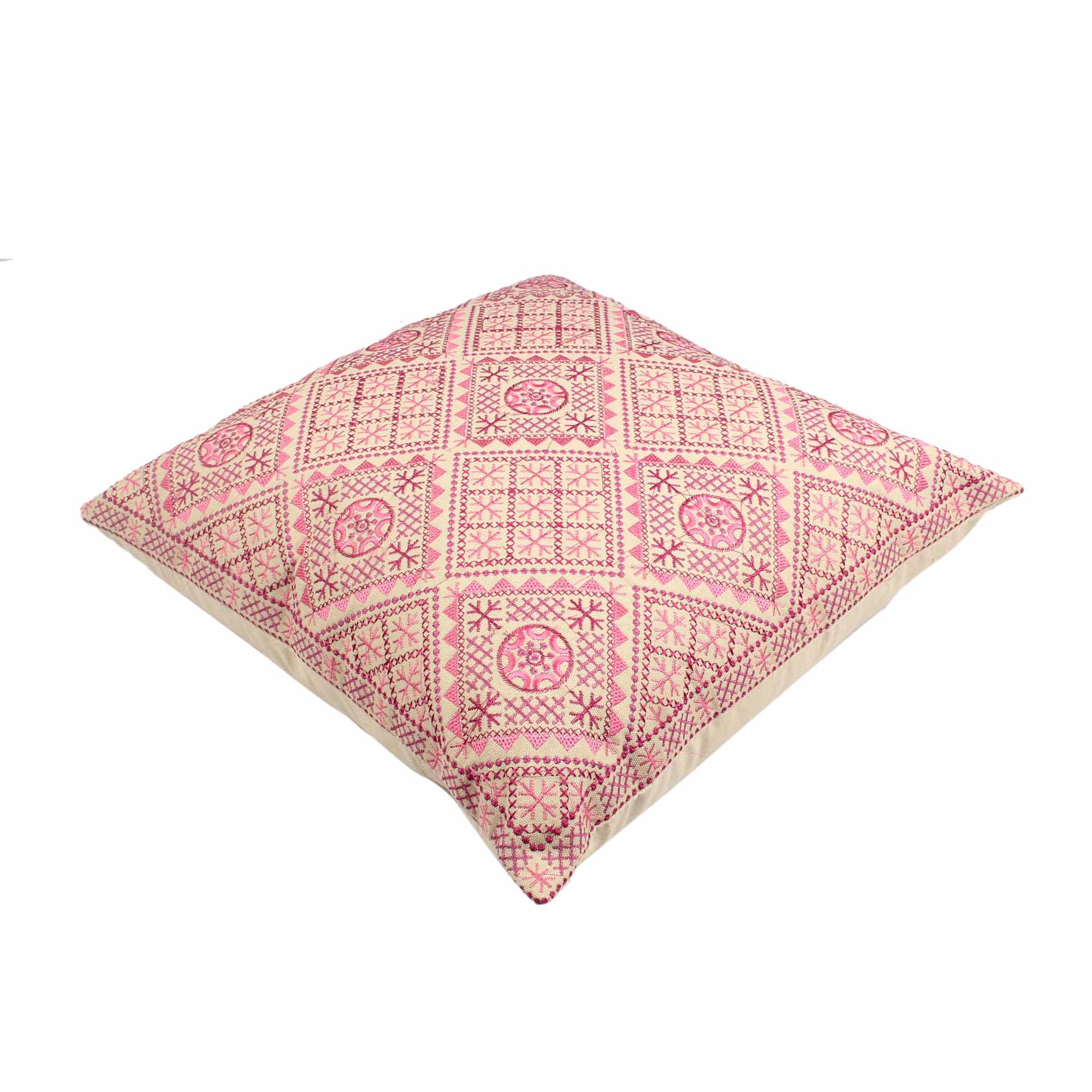 Pink Hand-made Cotton Cushion Cover
