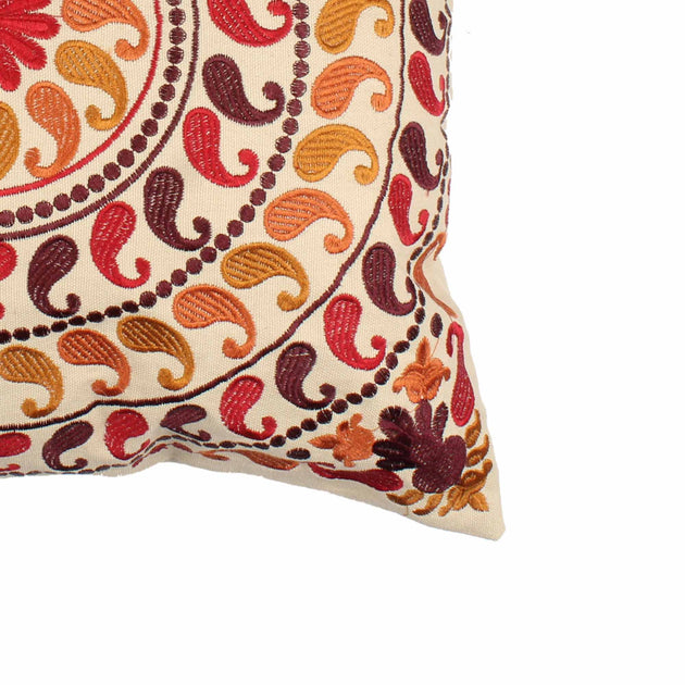 Handmade Cotton Embroidered Cushion Cover Sanskruti Homes