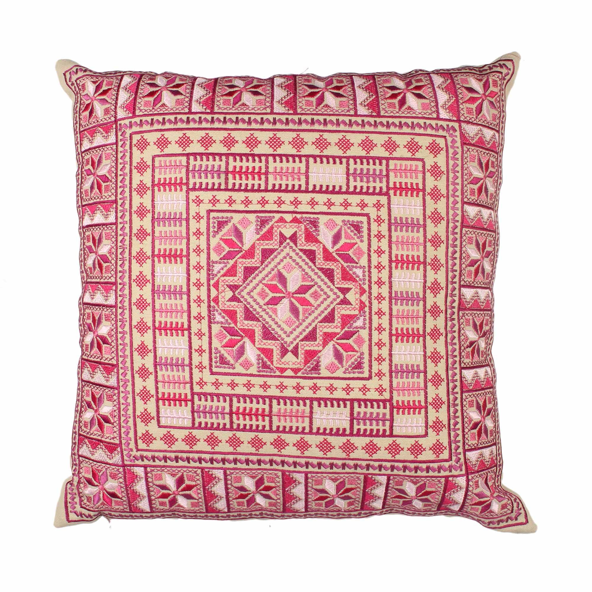 Pink Hand-Made Cotton Cushion Cover