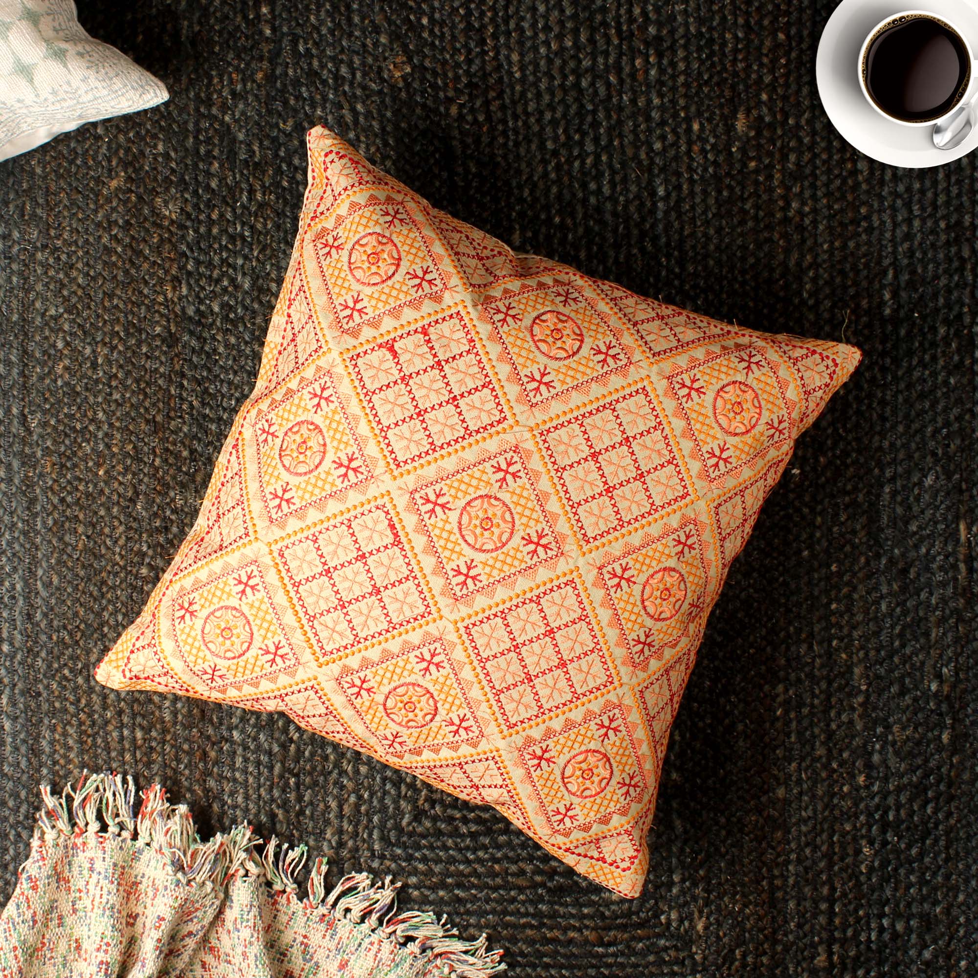 Multi-color Hand-made Cotton Cushion Cover
